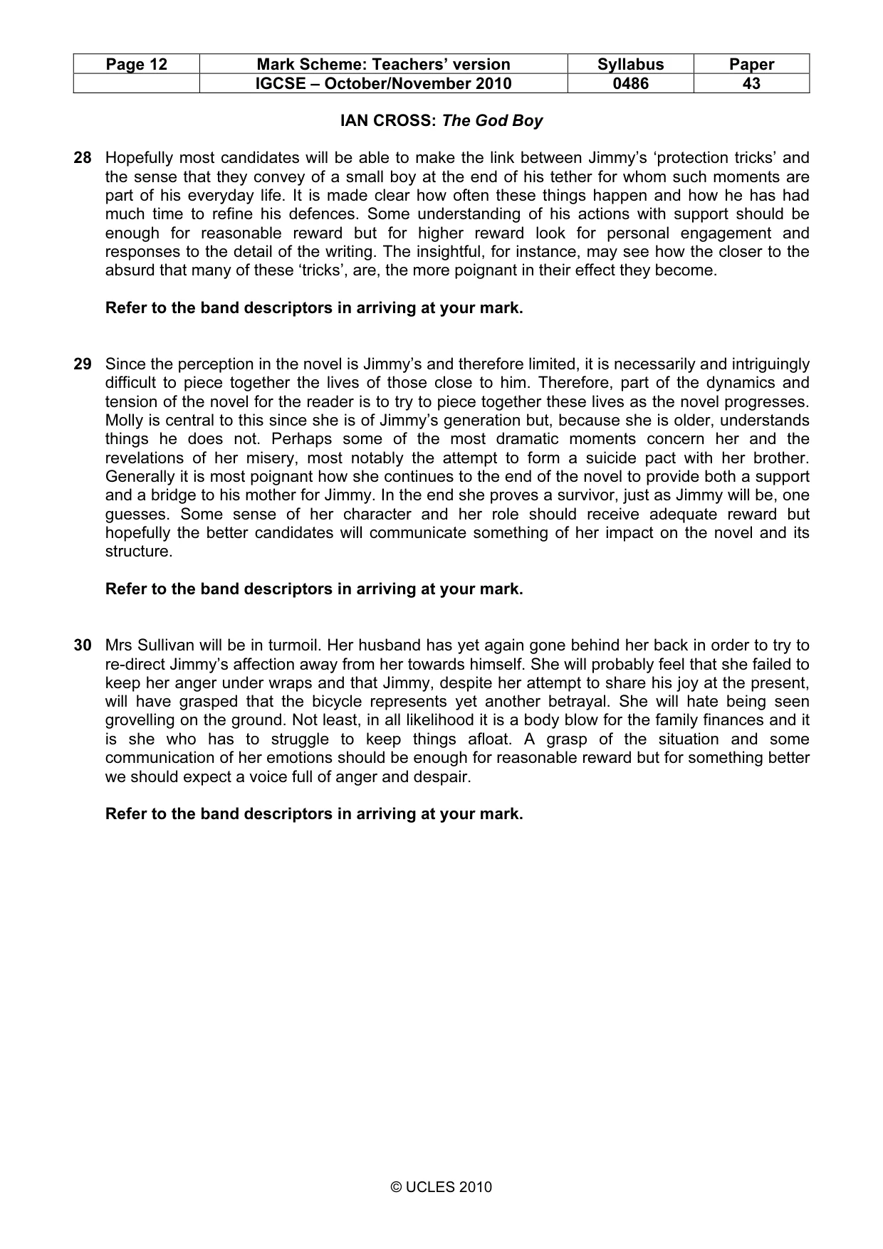 Mark scheme, page 12 of 17