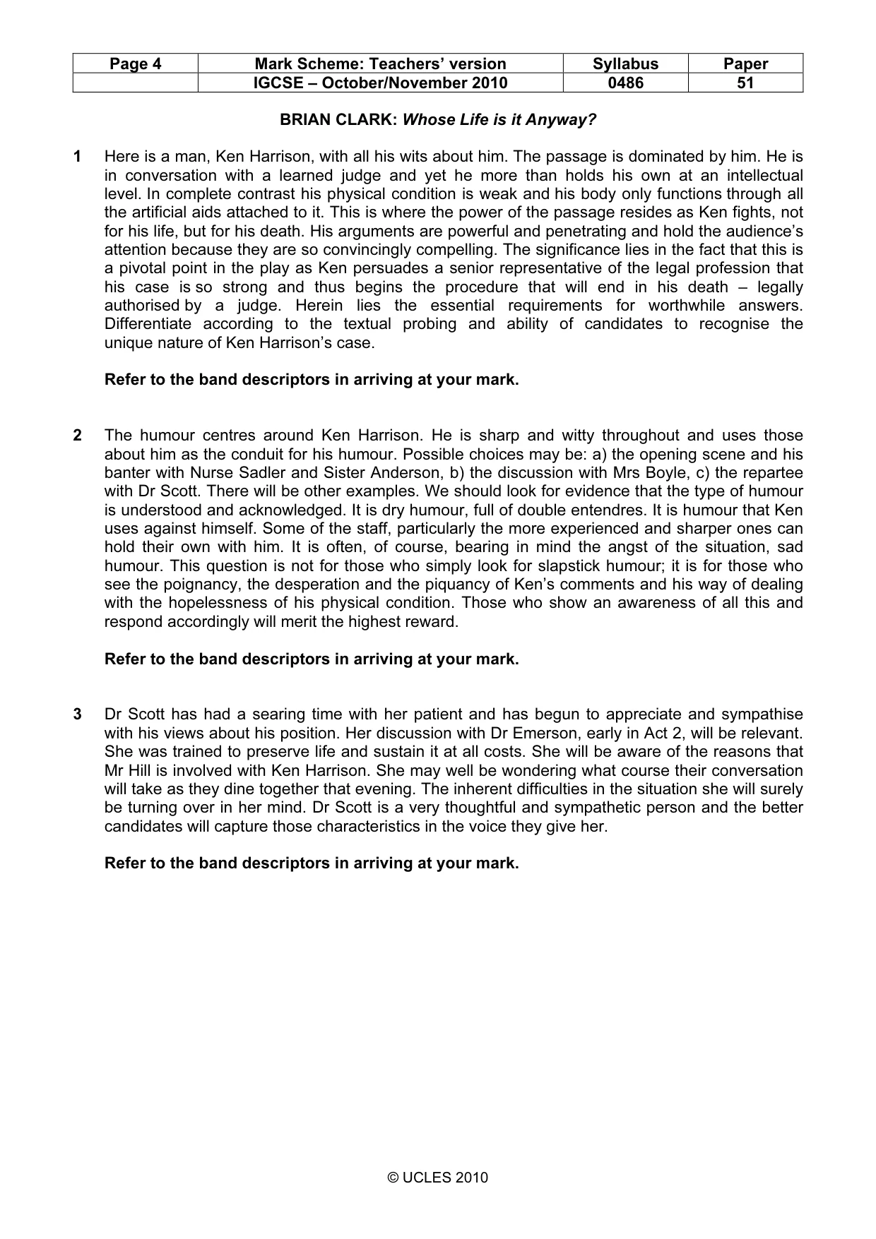 Mark scheme, page 4 of 10
