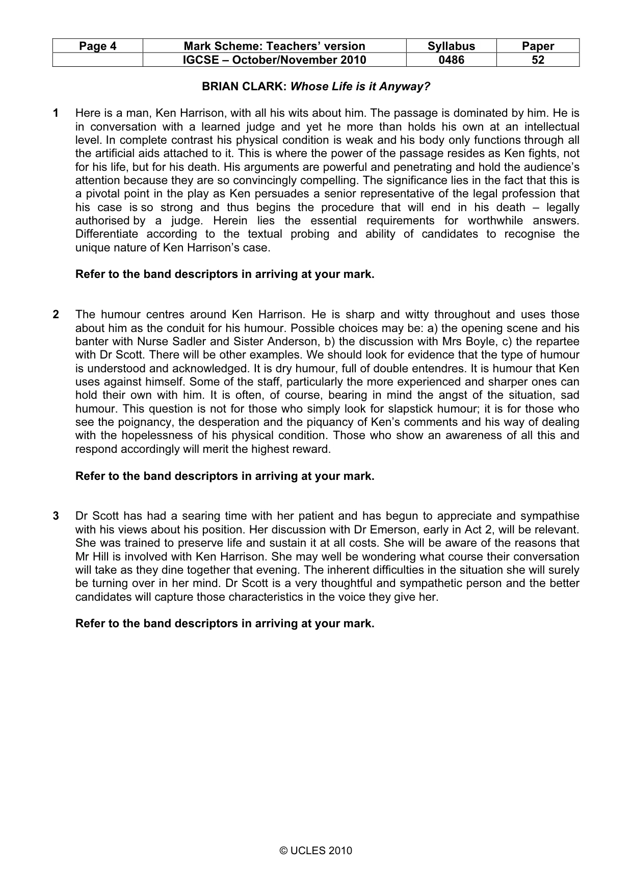 Mark scheme, page 4 of 10