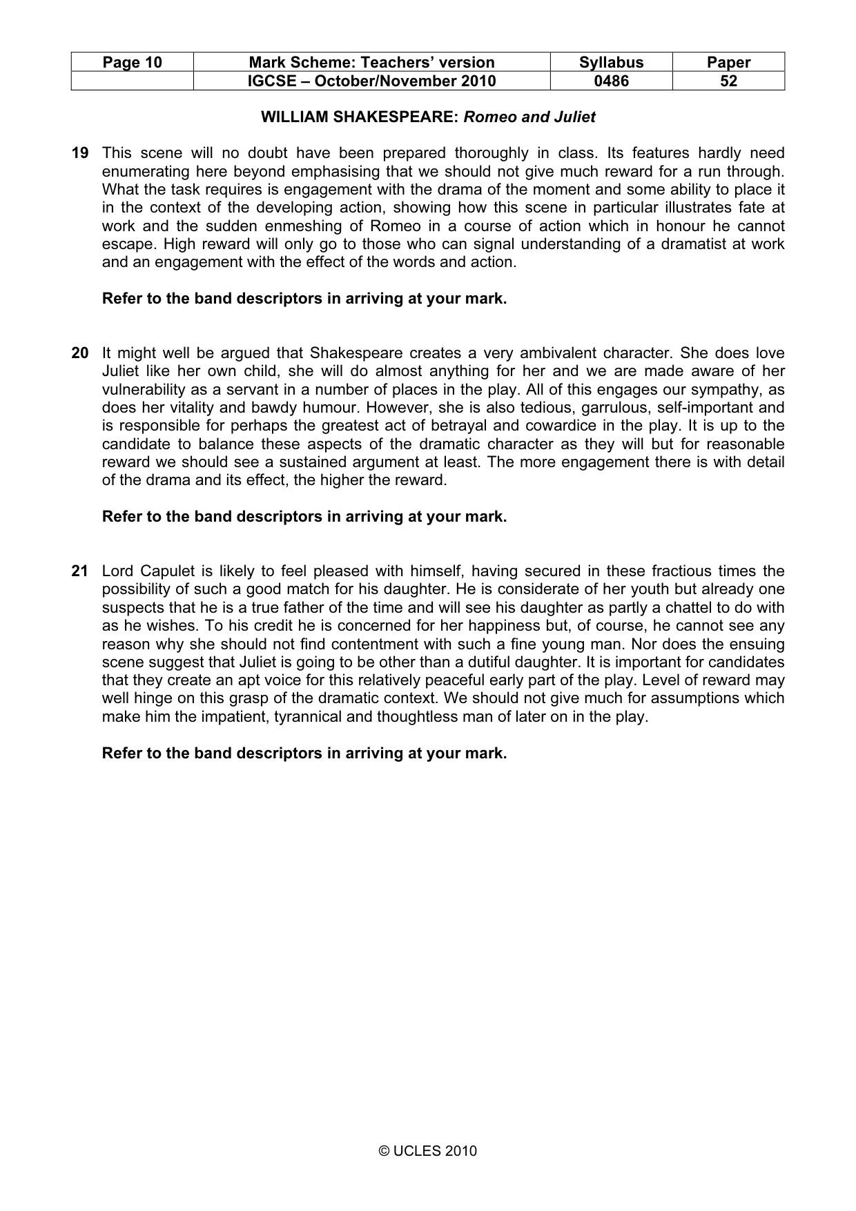 Mark scheme, page 10 of 10