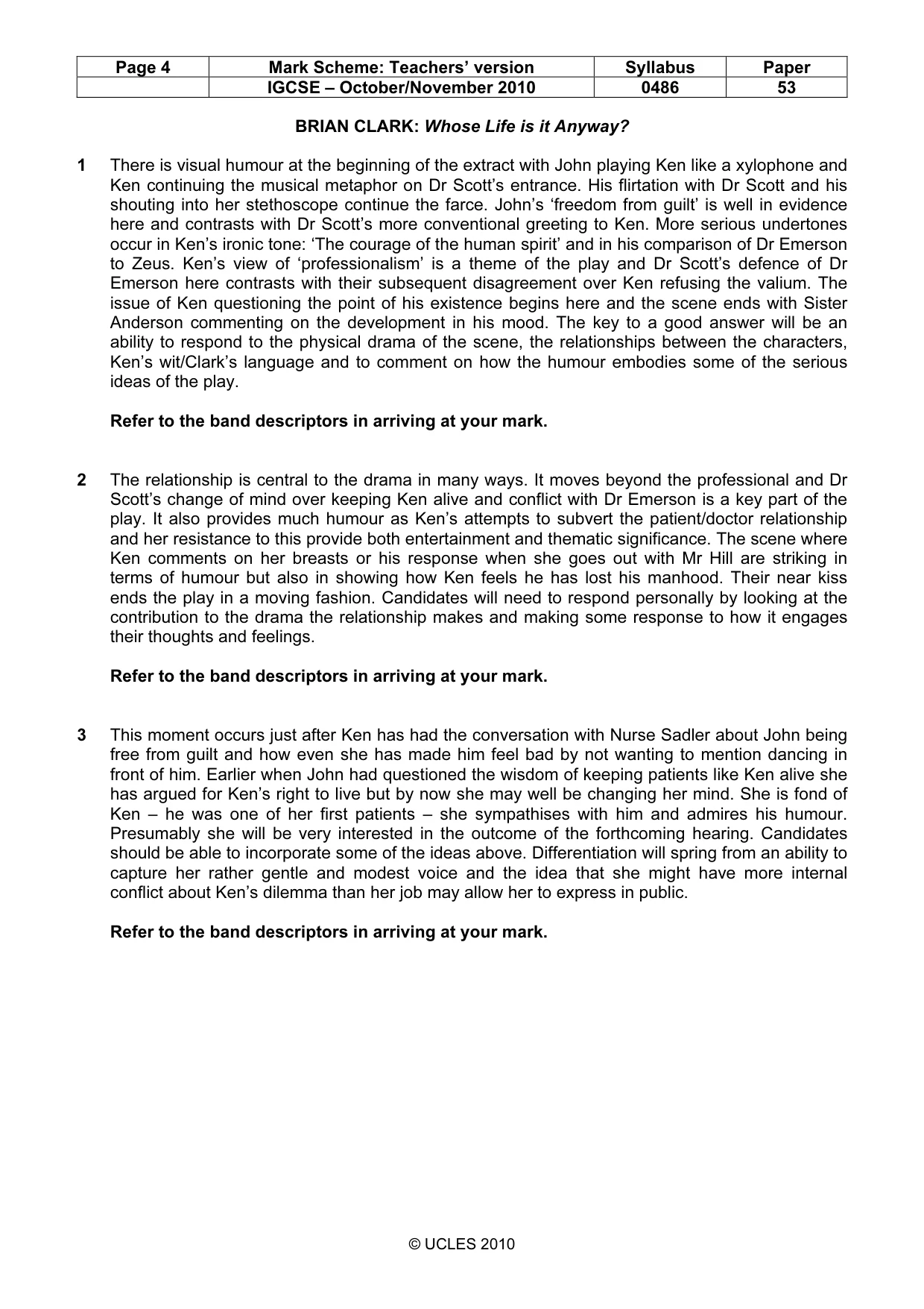 Mark scheme, page 4 of 10