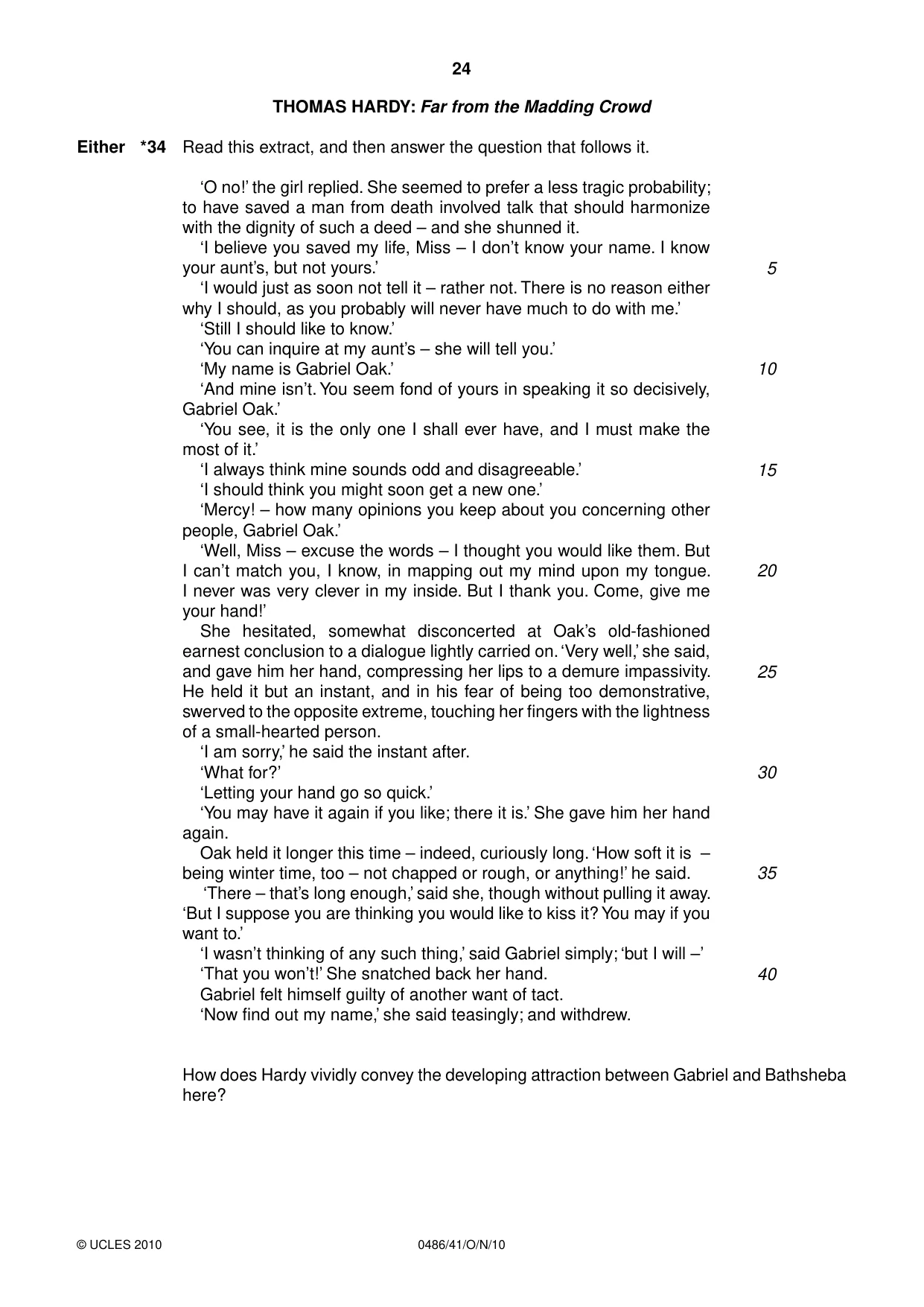 Cambridge IGCSE English - Literature 0486 2010 Oct/Nov Paper 4 · Variant 1 question paper, page 24 of 32