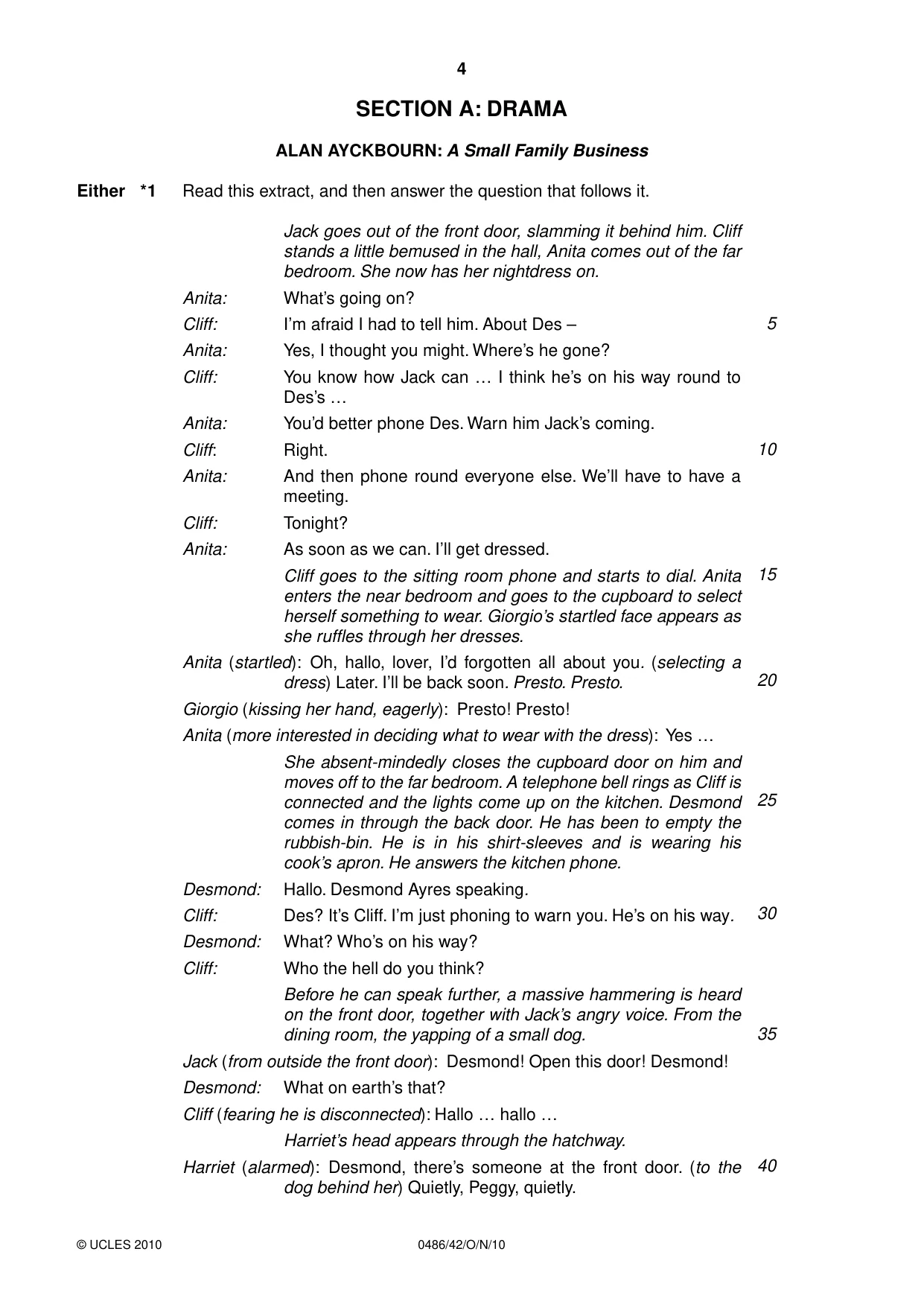 Cambridge IGCSE English - Literature 0486 2010 Oct/Nov Paper 4 · Variant 2 question paper, page 4 of 32