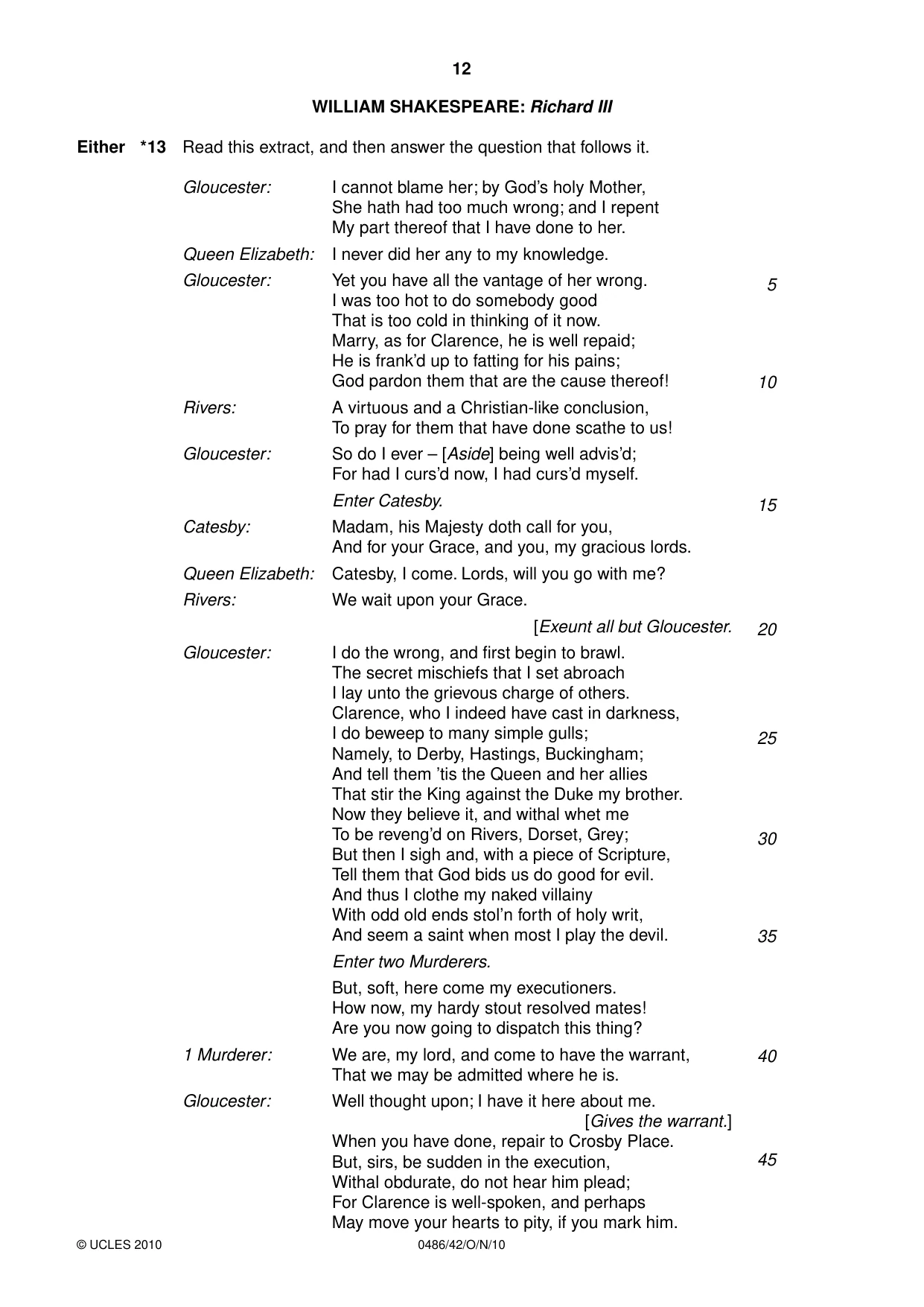 Cambridge IGCSE English - Literature 0486 2010 Oct/Nov Paper 4 · Variant 2 question paper, page 12 of 32