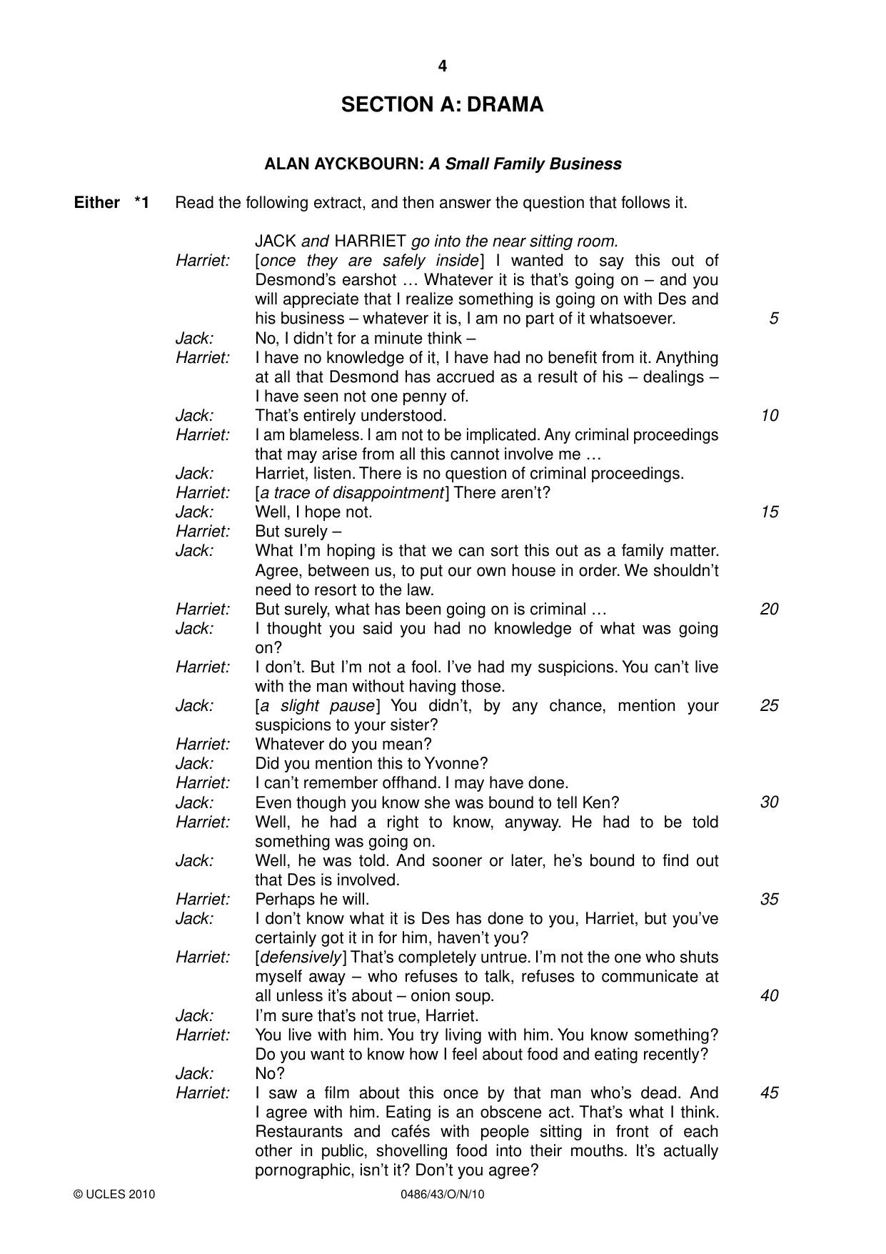 Cambridge IGCSE English - Literature 0486 2010 Oct/Nov Paper 4 · Variant 3 question paper, page 4 of 32