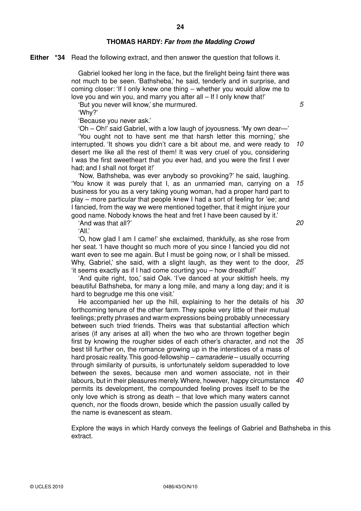 Cambridge IGCSE English - Literature 0486 2010 Oct/Nov Paper 4 · Variant 3 question paper, page 24 of 32