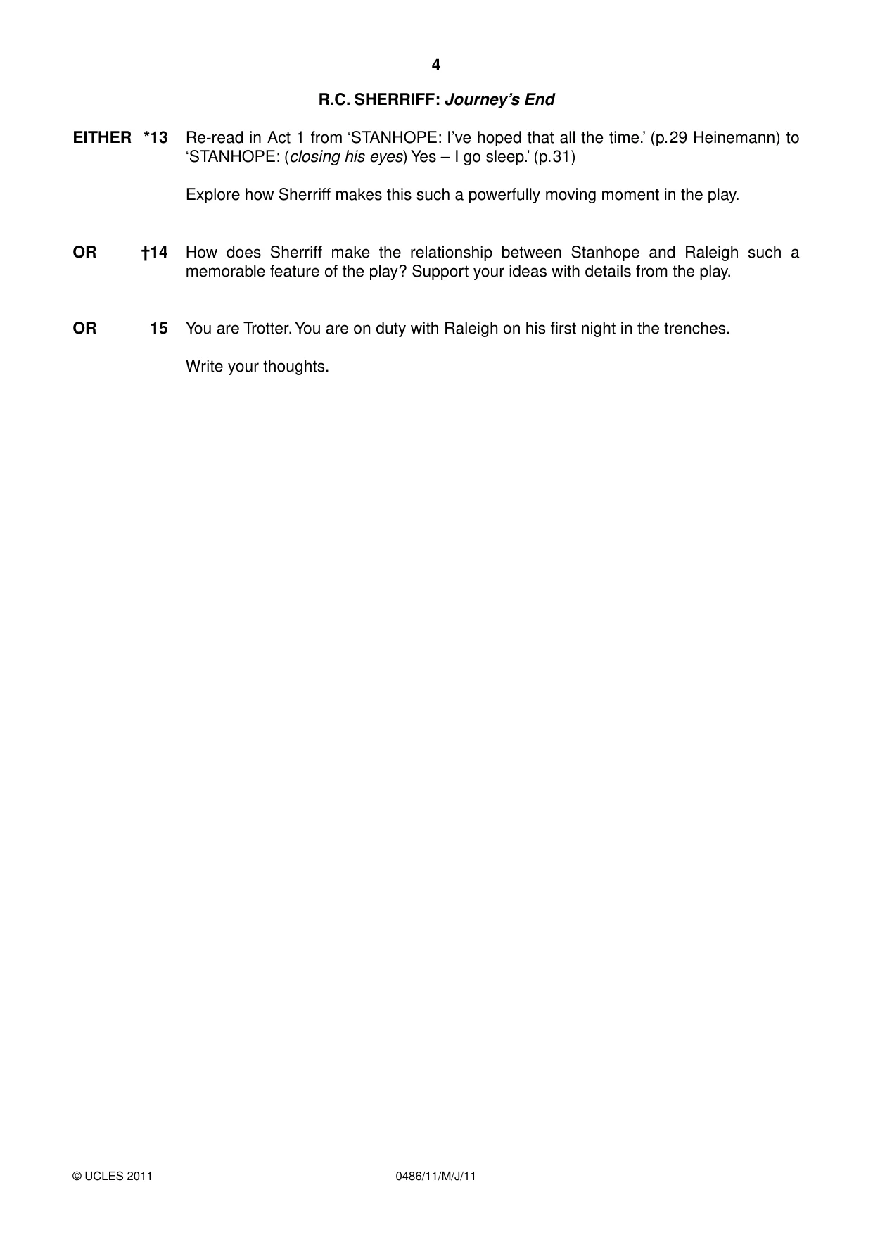 Cambridge IGCSE English - Literature 0486 2011 May/June Paper 1 · Variant 1 question paper, page 4 of 8