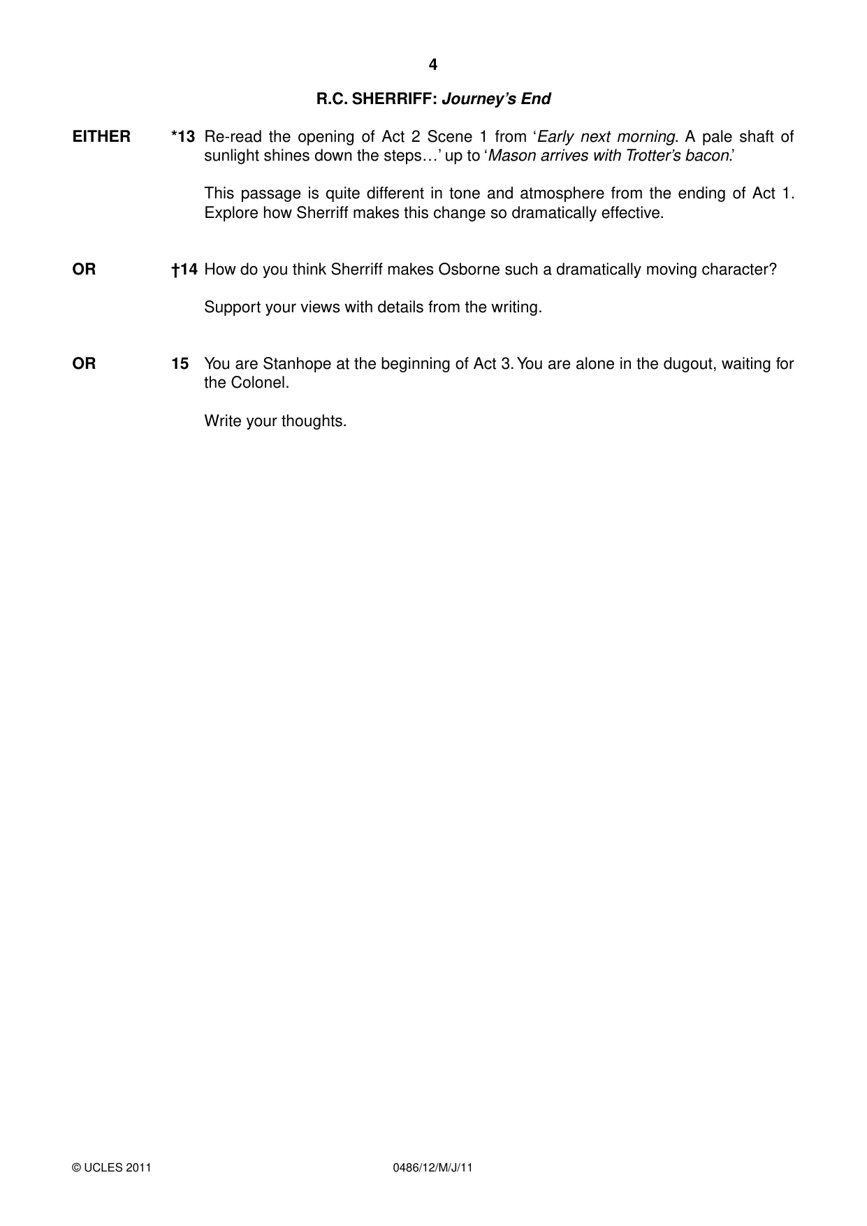 Cambridge IGCSE English - Literature 0486 2011 May/June Paper 1 · Variant 2 question paper, page 4 of 8