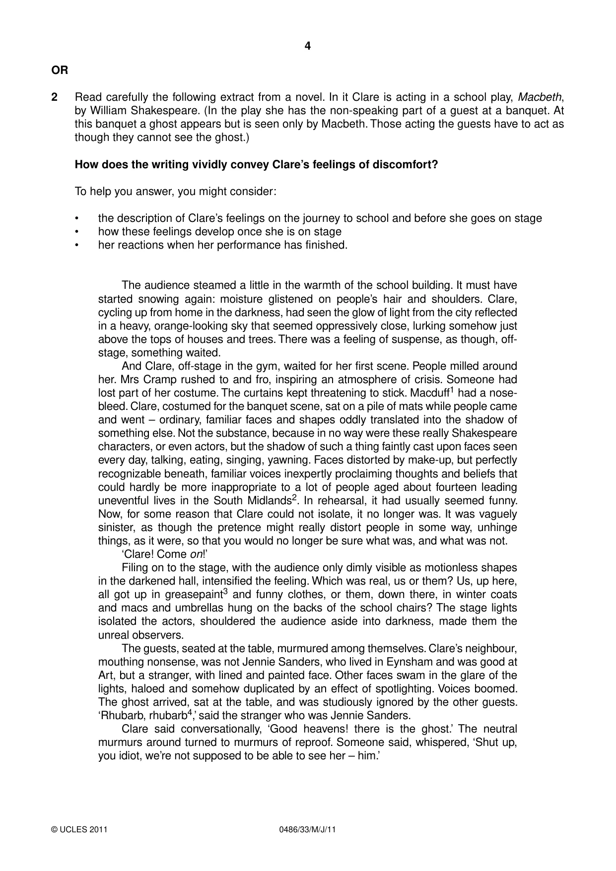 Cambridge IGCSE English - Literature 0486 2011 May/June Paper 3 · Variant 3 question paper, page 4 of 8