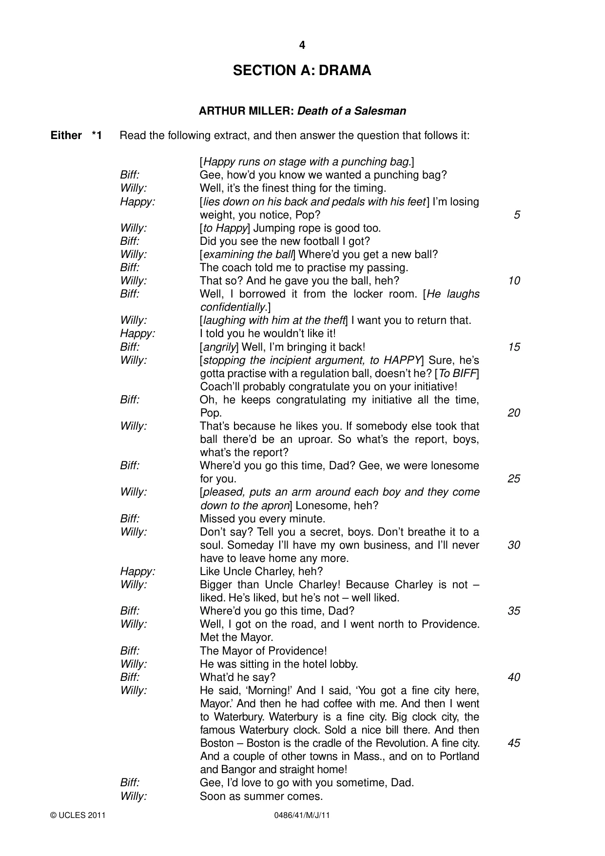Cambridge IGCSE English - Literature 0486 2011 May/June Paper 4 · Variant 1 question paper, page 4 of 28