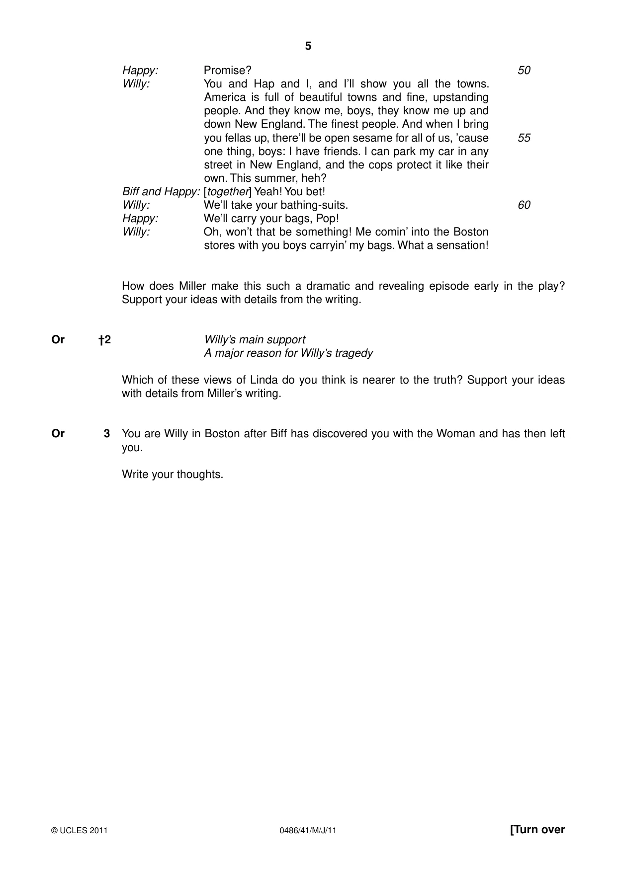 Cambridge IGCSE English - Literature 0486 2011 May/June Paper 4 · Variant 1 question paper, page 5 of 28