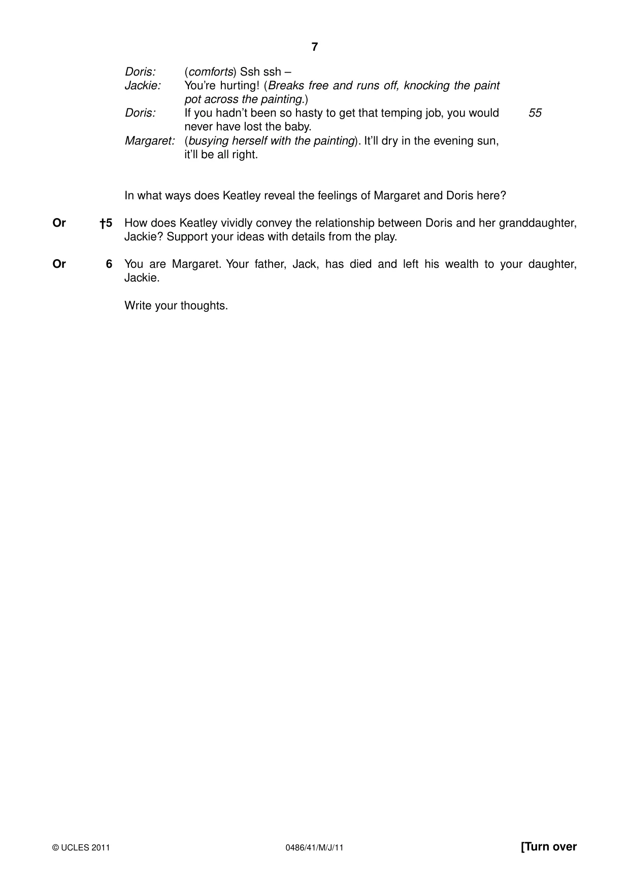 Cambridge IGCSE English - Literature 0486 2011 May/June Paper 4 · Variant 1 question paper, page 7 of 28