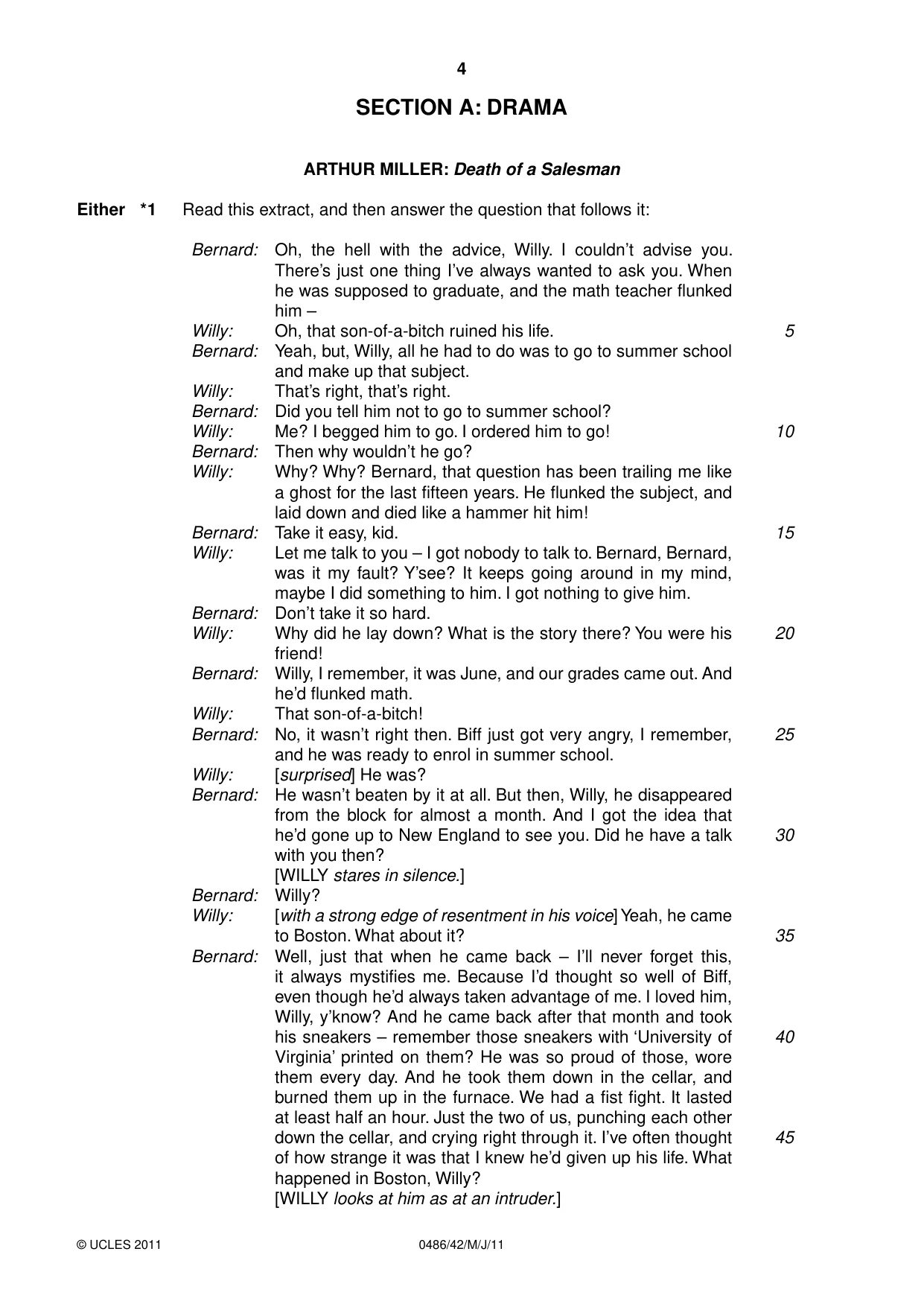 Cambridge IGCSE English - Literature 0486 2011 May/June Paper 4 · Variant 2 question paper, page 4 of 28