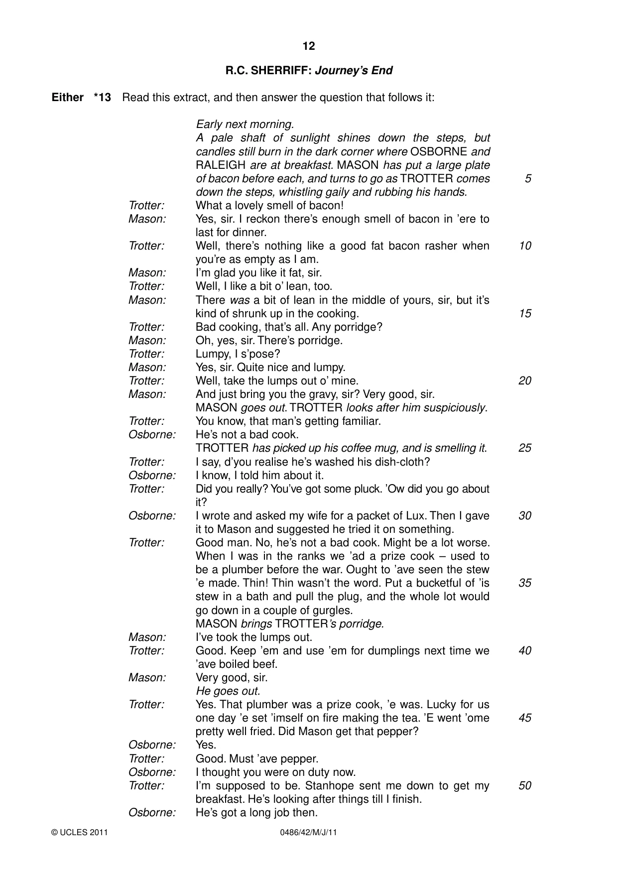 Cambridge IGCSE English - Literature 0486 2011 May/June Paper 4 · Variant 2 question paper, page 12 of 28