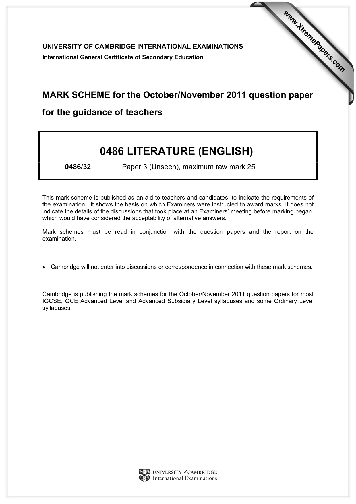 Mark scheme, page 1 of 3
