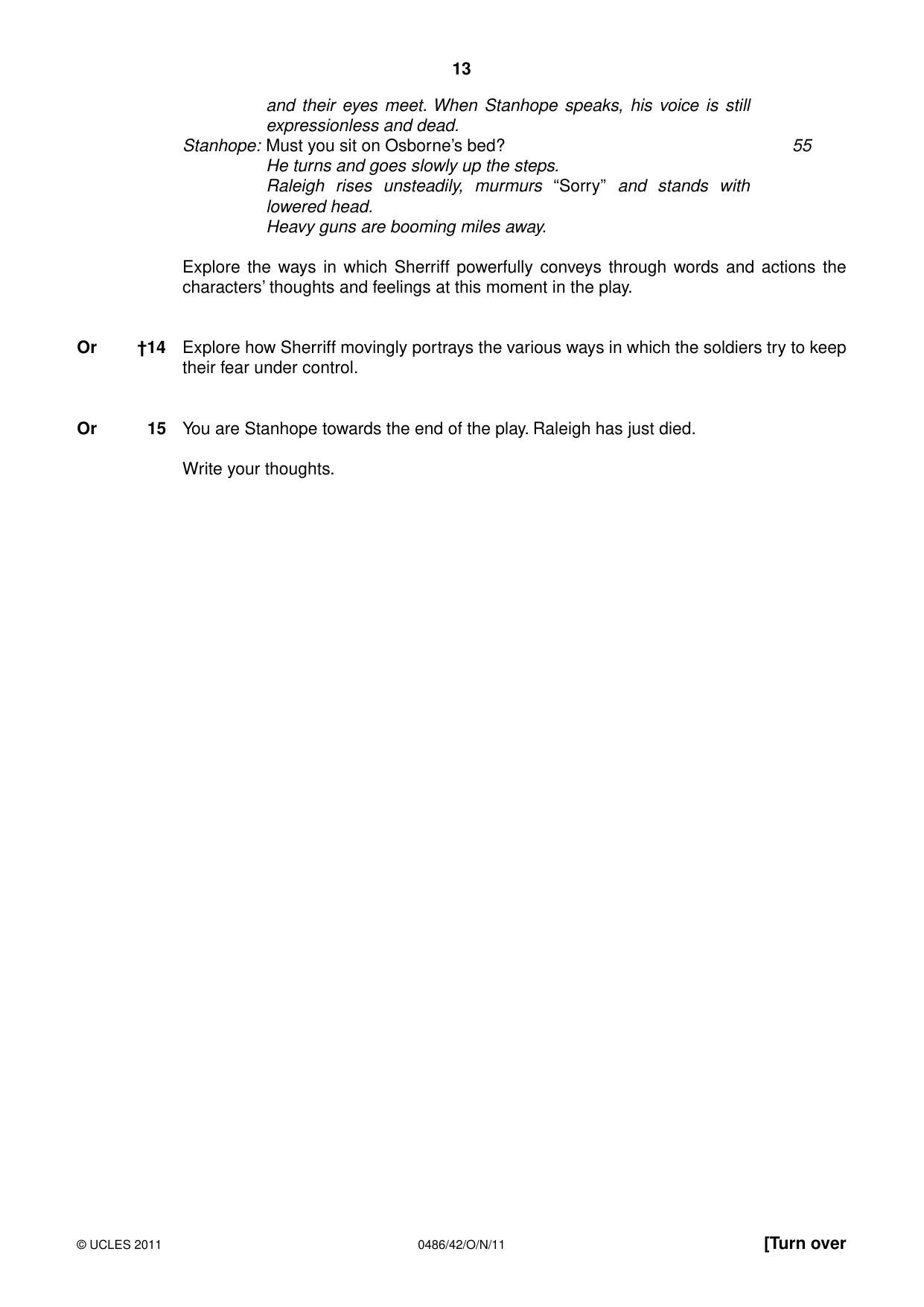 Cambridge IGCSE English - Literature 0486 2011 Oct/Nov Paper 4 · Variant 2 question paper, page 13 of 28