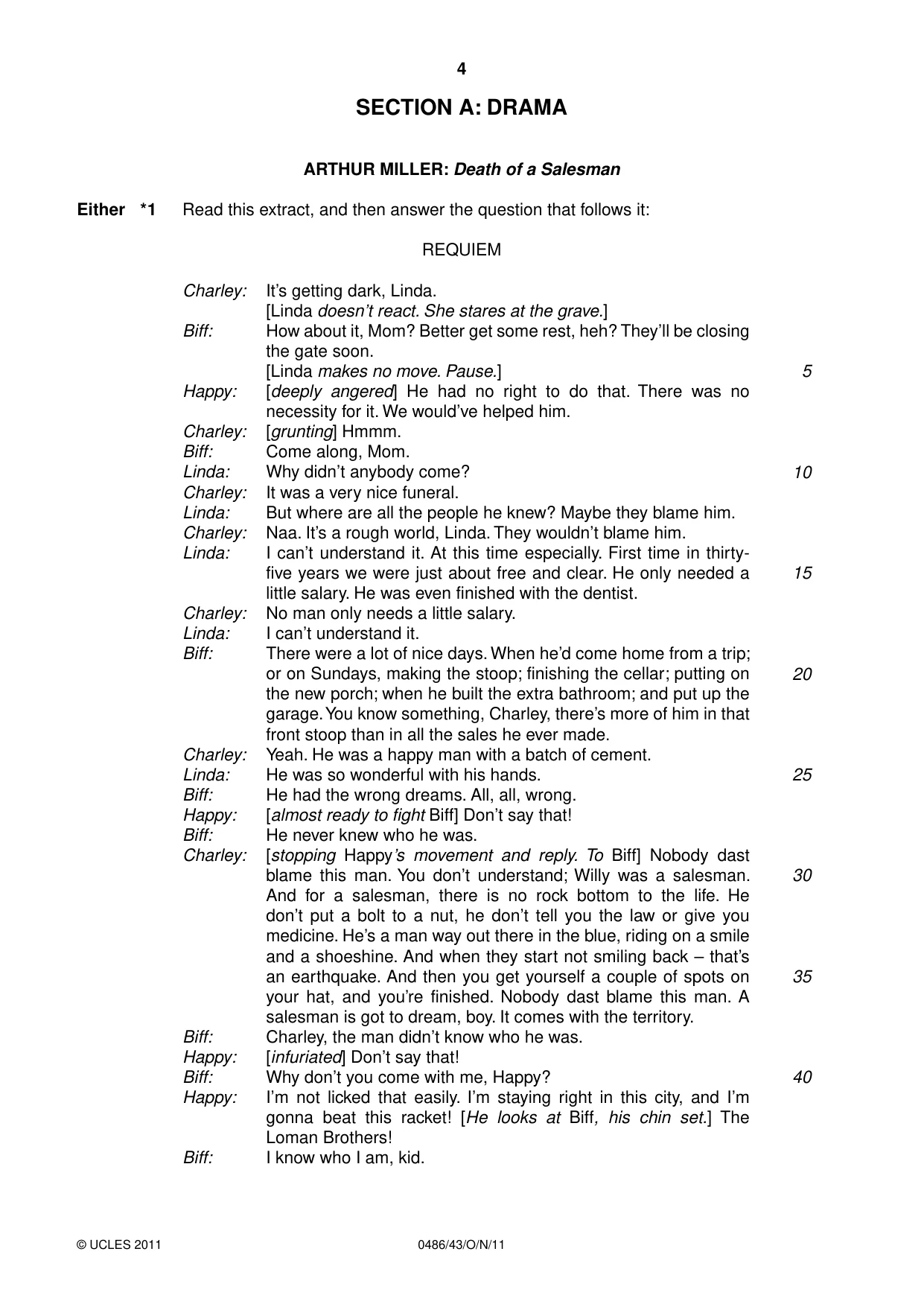 Cambridge IGCSE English - Literature 0486 2011 Oct/Nov Paper 4 · Variant 3 question paper, page 4 of 28