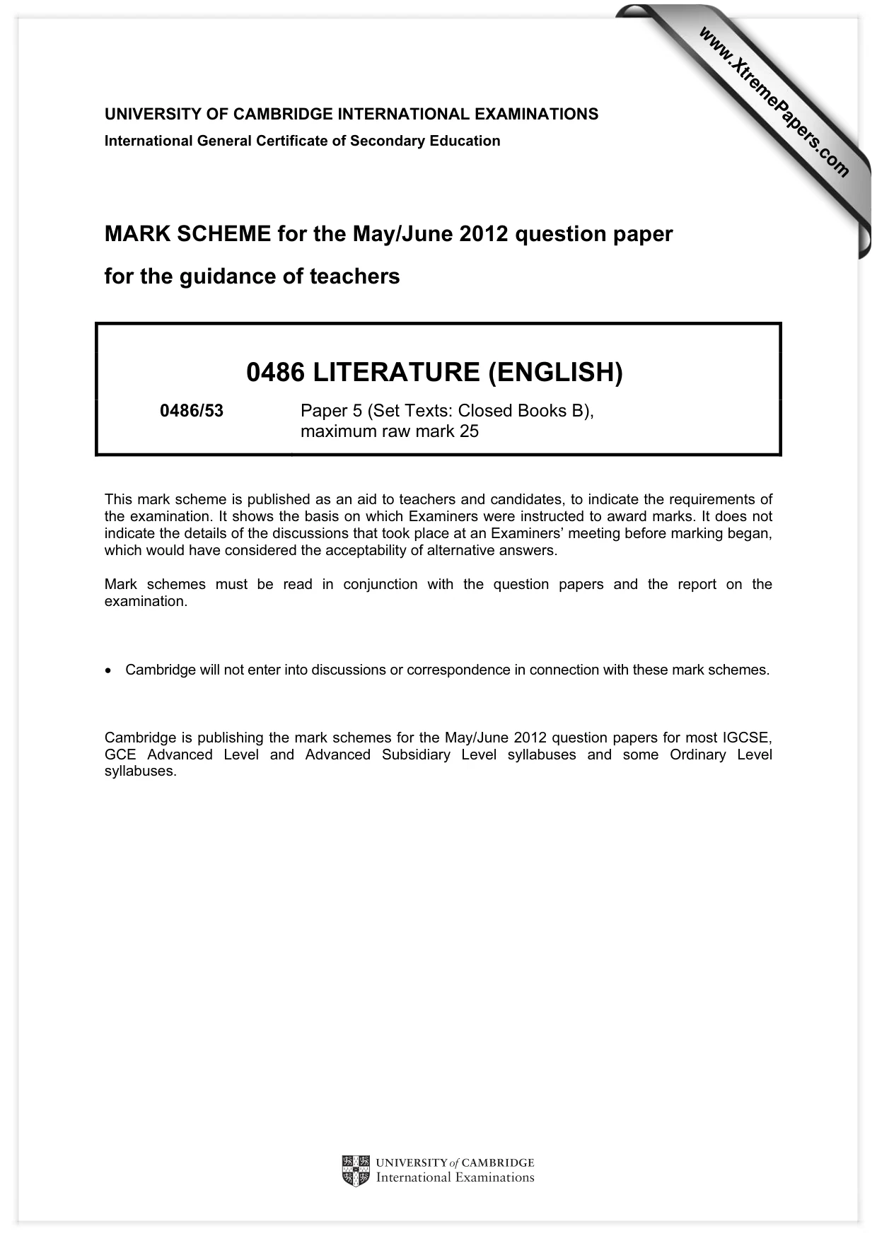 Mark scheme, page 1 of 2