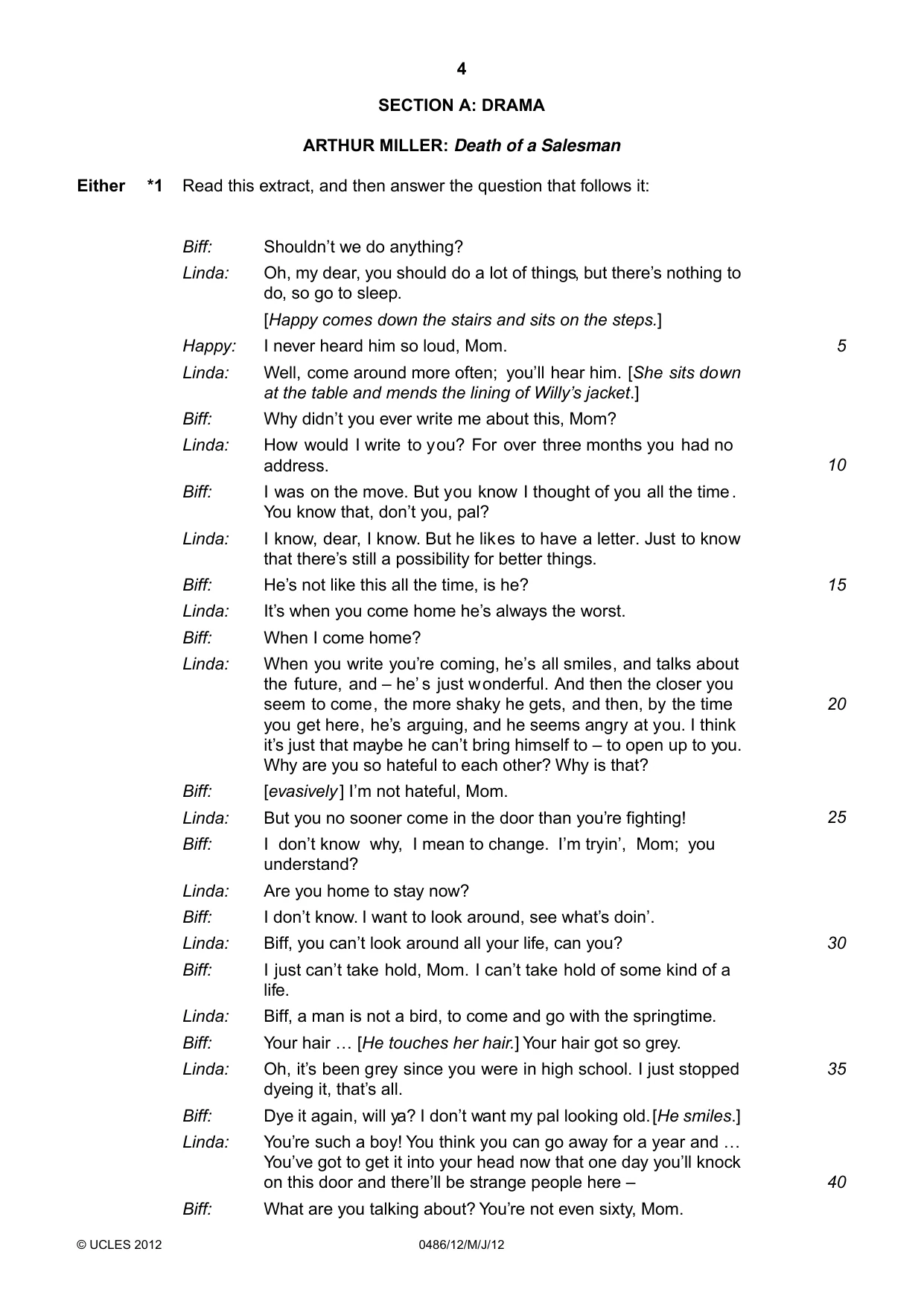 Cambridge IGCSE English - Literature 0486 2012 May/June Paper 1 · Variant 2 question paper, page 4 of 25