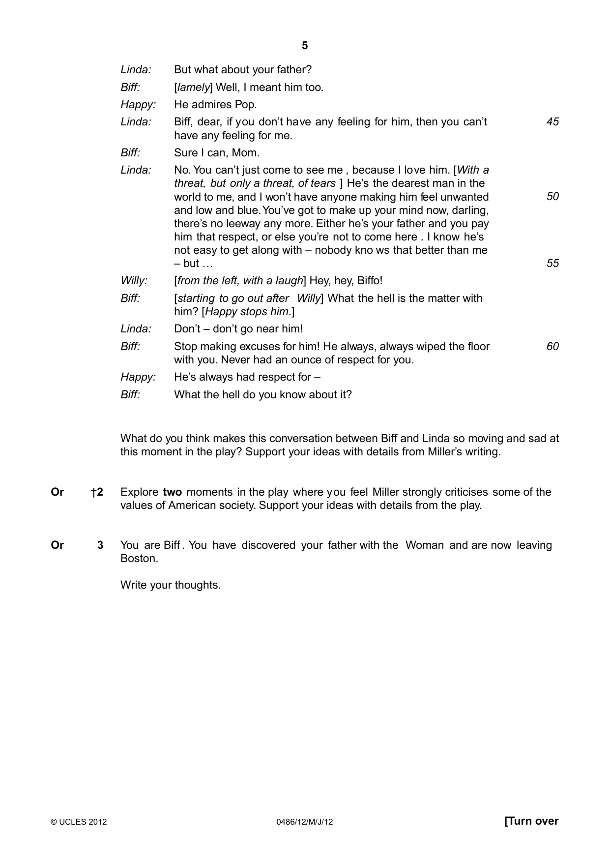 Cambridge IGCSE English - Literature 0486 2012 May/June Paper 1 · Variant 2 question paper, page 5 of 25
