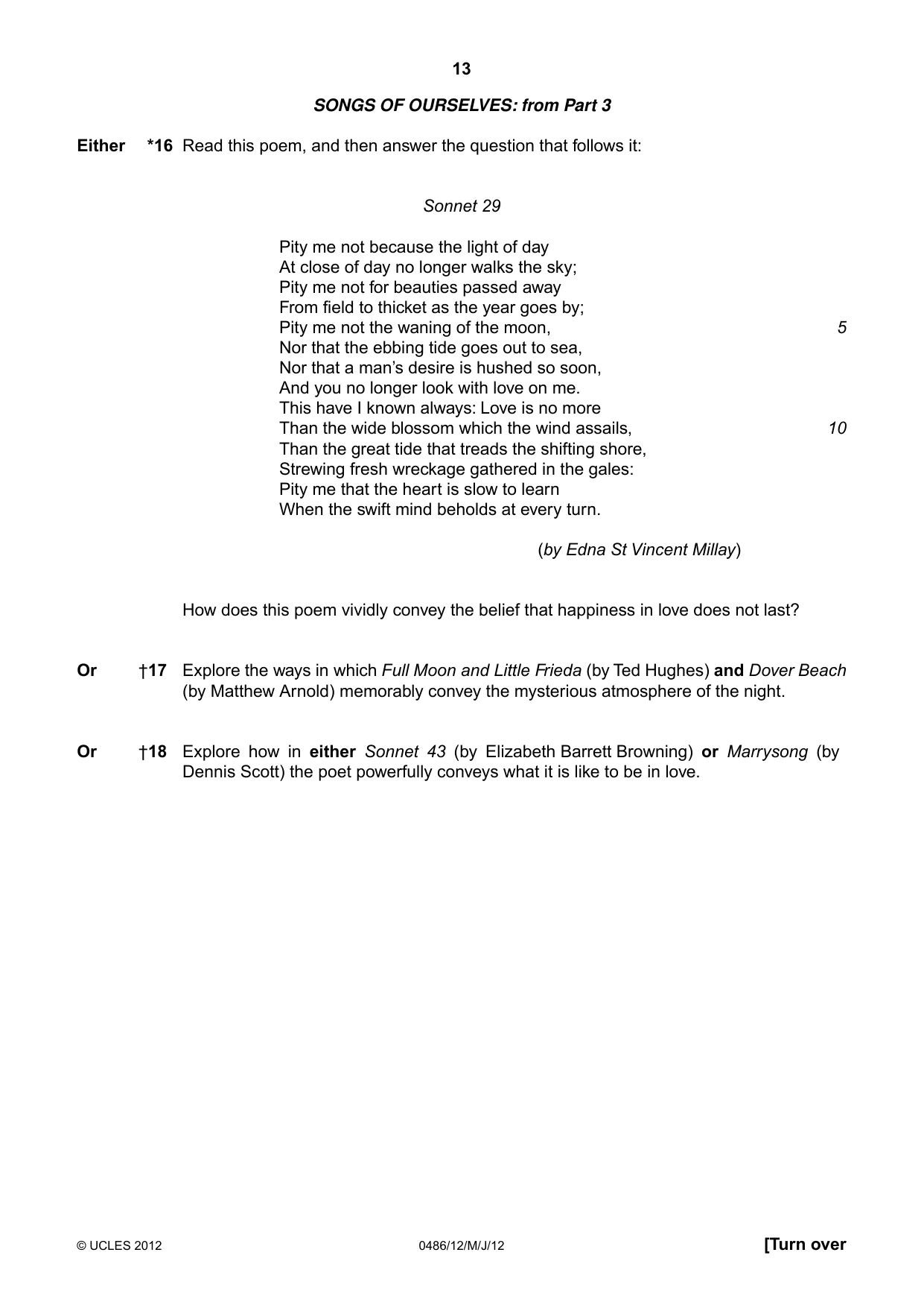 Cambridge IGCSE English - Literature 0486 2012 May/June Paper 1 · Variant 2 question paper, page 13 of 25