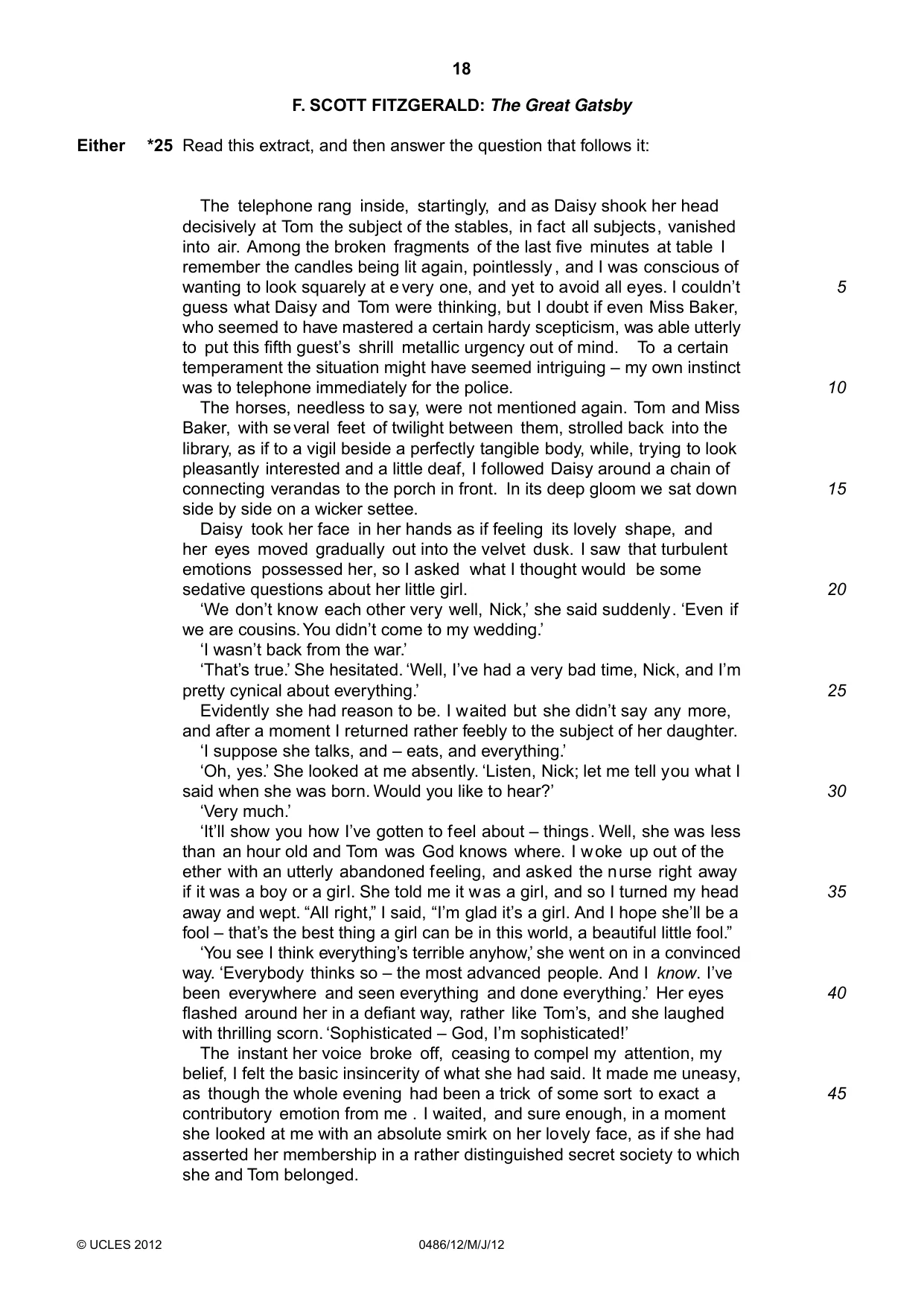 Cambridge IGCSE English - Literature 0486 2012 May/June Paper 1 · Variant 2 question paper, page 17 of 25