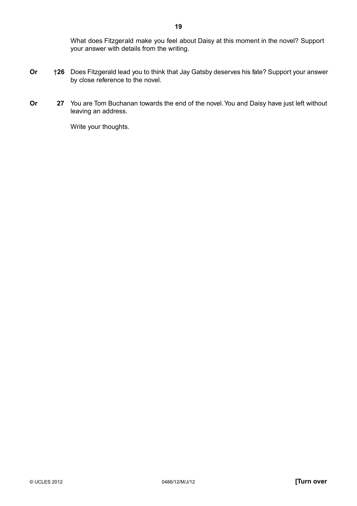 Cambridge IGCSE English - Literature 0486 2012 May/June Paper 1 · Variant 2 question paper, page 18 of 25