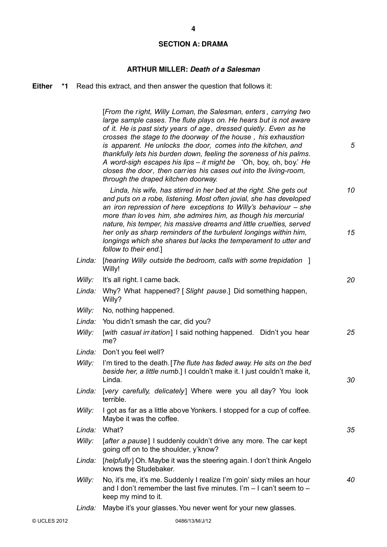 Cambridge IGCSE English - Literature 0486 2012 May/June Paper 1 · Variant 3 question paper, page 4 of 26