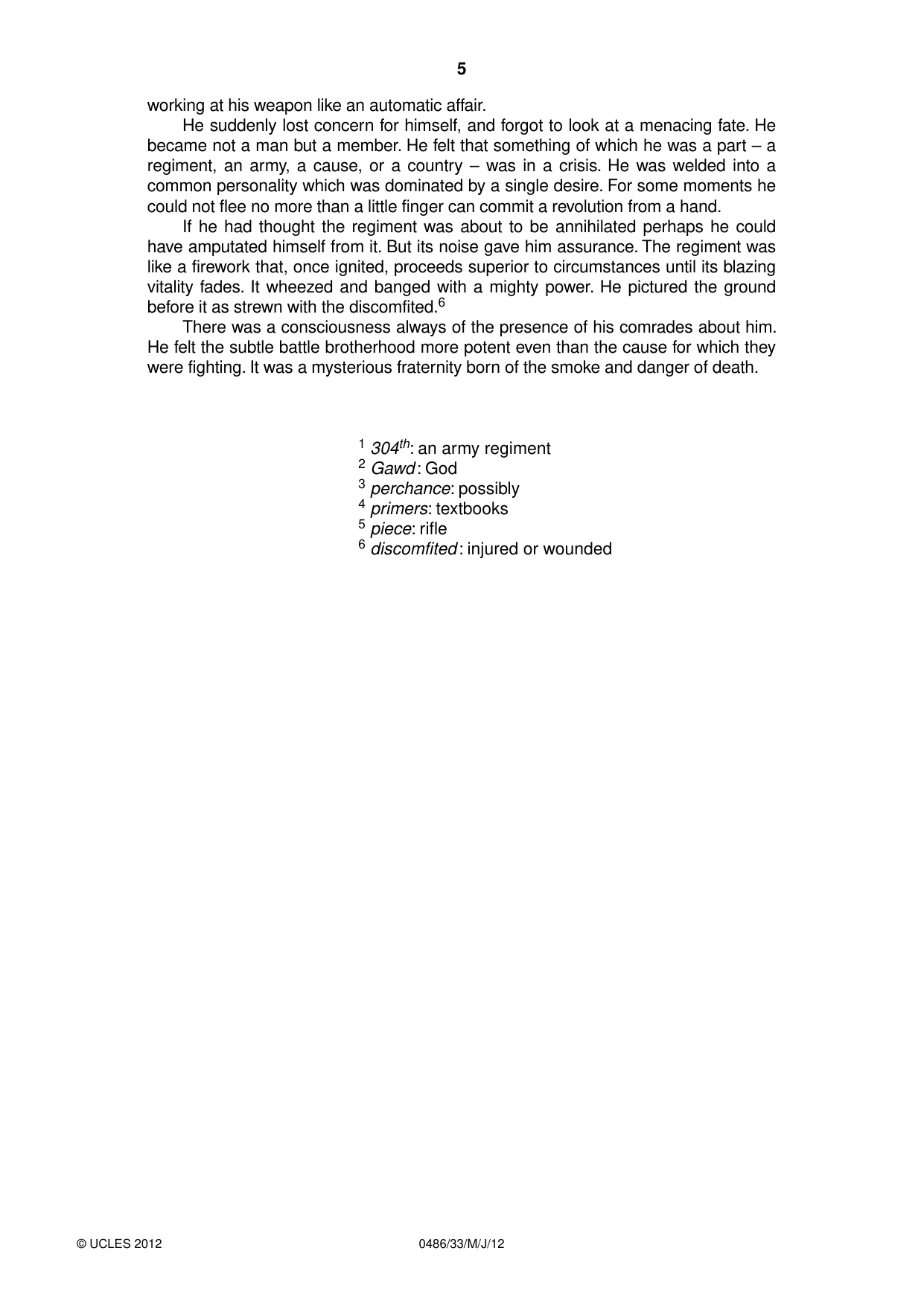Cambridge IGCSE English - Literature 0486 2012 May/June Paper 3 · Variant 3 question paper, page 5 of 8