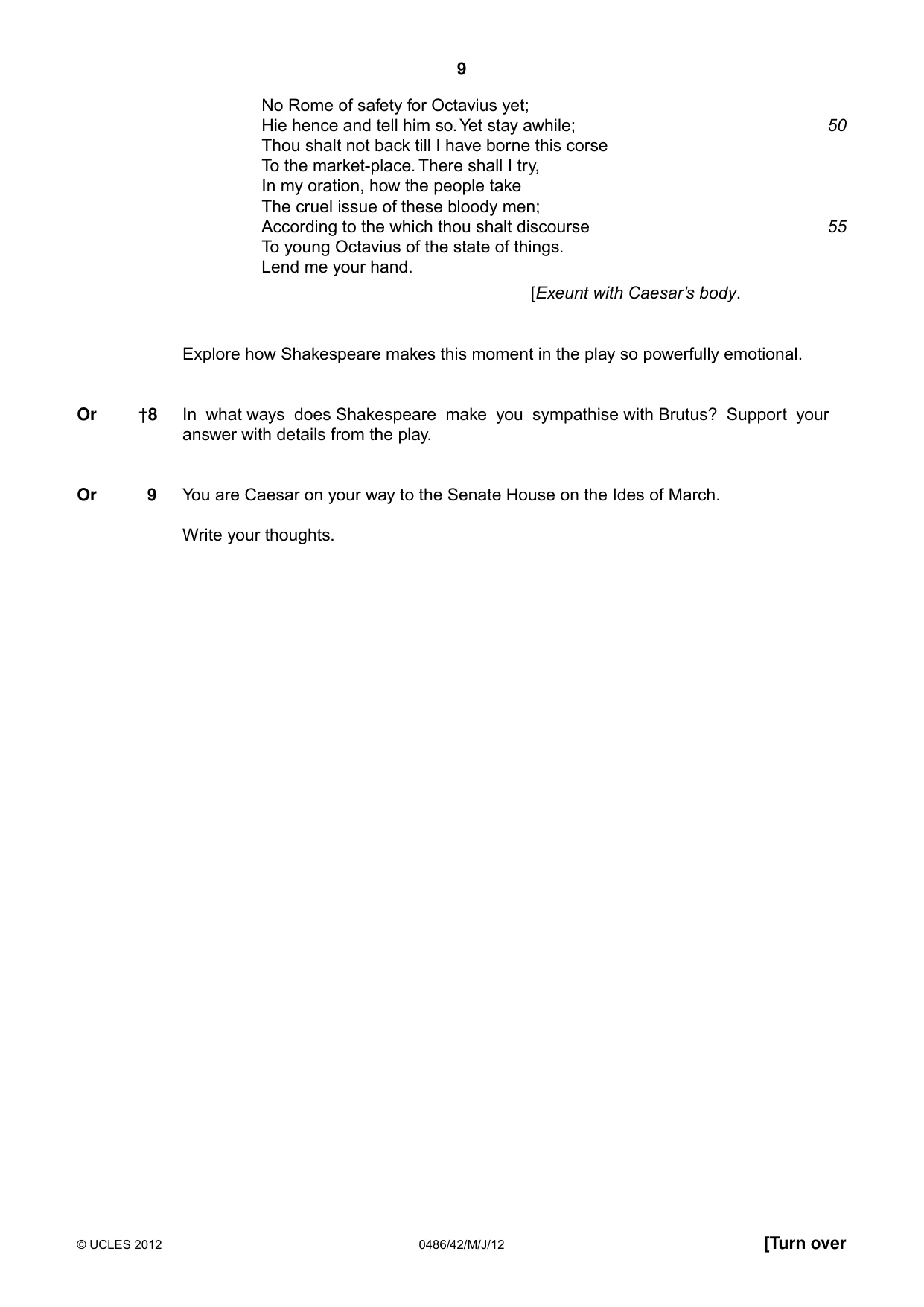 Cambridge IGCSE English - Literature 0486 2012 May/June Paper 4 · Variant 2 question paper, page 9 of 28