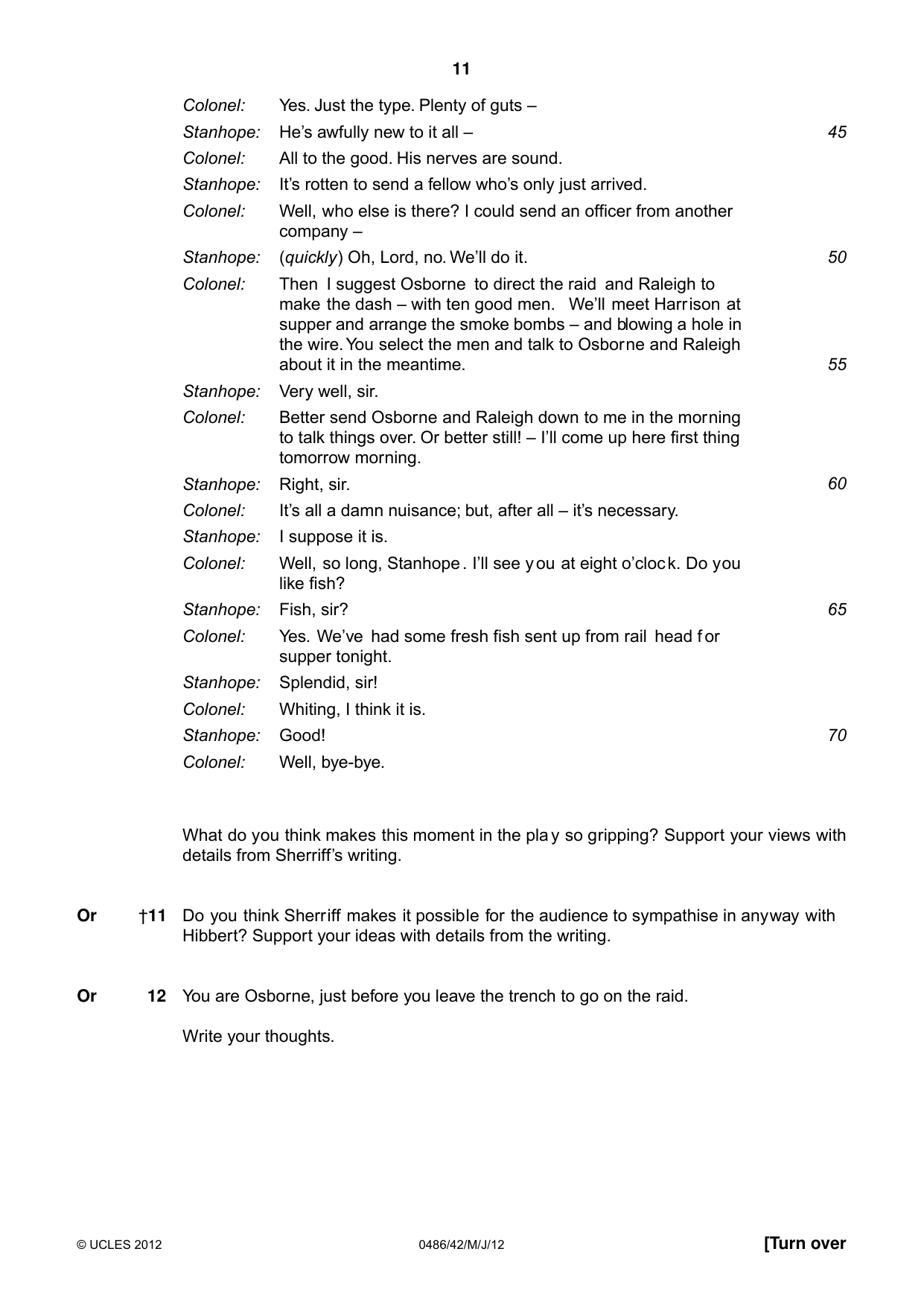 Cambridge IGCSE English - Literature 0486 2012 May/June Paper 4 · Variant 2 question paper, page 11 of 28