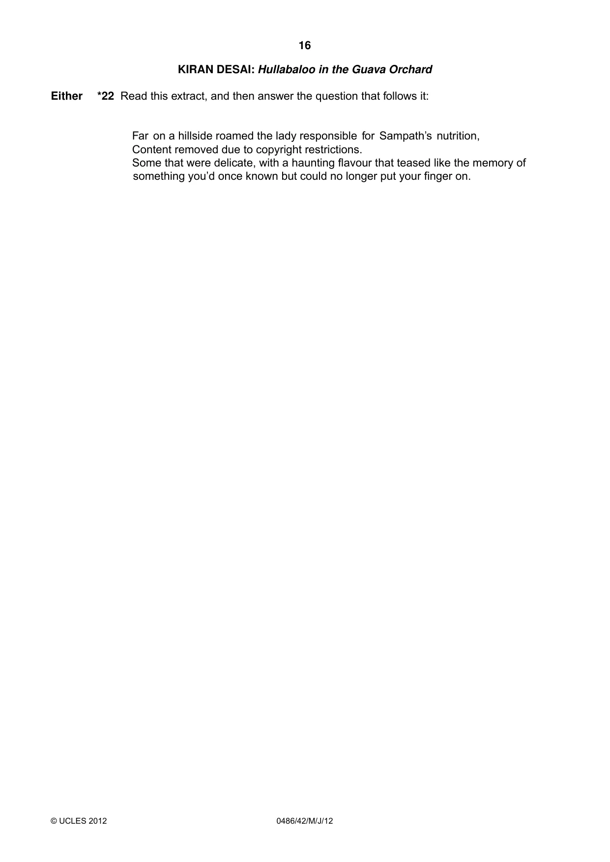 Cambridge IGCSE English - Literature 0486 2012 May/June Paper 4 · Variant 2 question paper, page 16 of 28