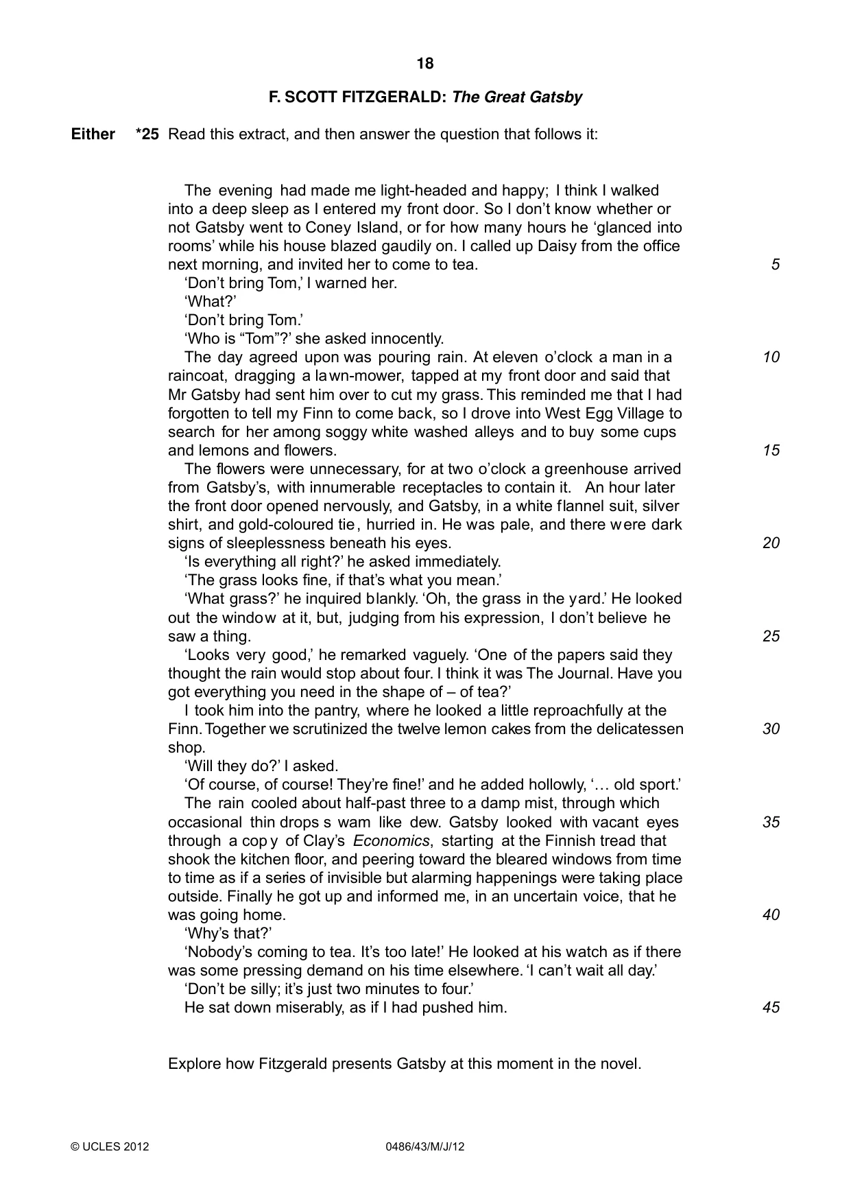 Cambridge IGCSE English - Literature 0486 2012 May/June Paper 4 · Variant 3 question paper, page 18 of 26