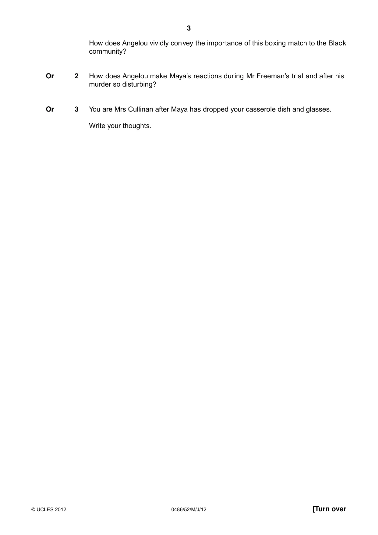 Cambridge IGCSE English - Literature 0486 2012 May/June Paper 5 · Variant 2 question paper, page 3 of 16