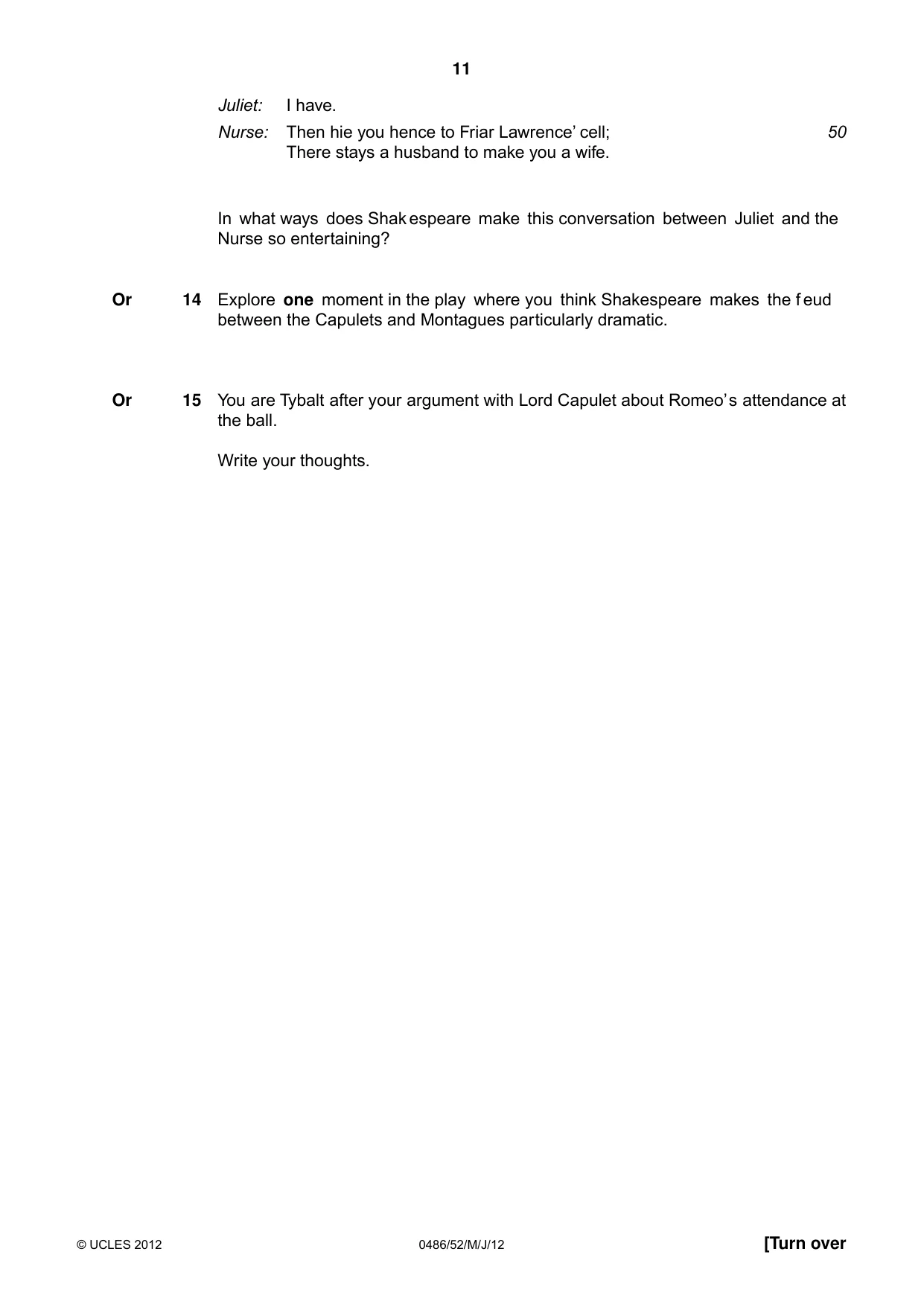 Cambridge IGCSE English - Literature 0486 2012 May/June Paper 5 · Variant 2 question paper, page 11 of 16