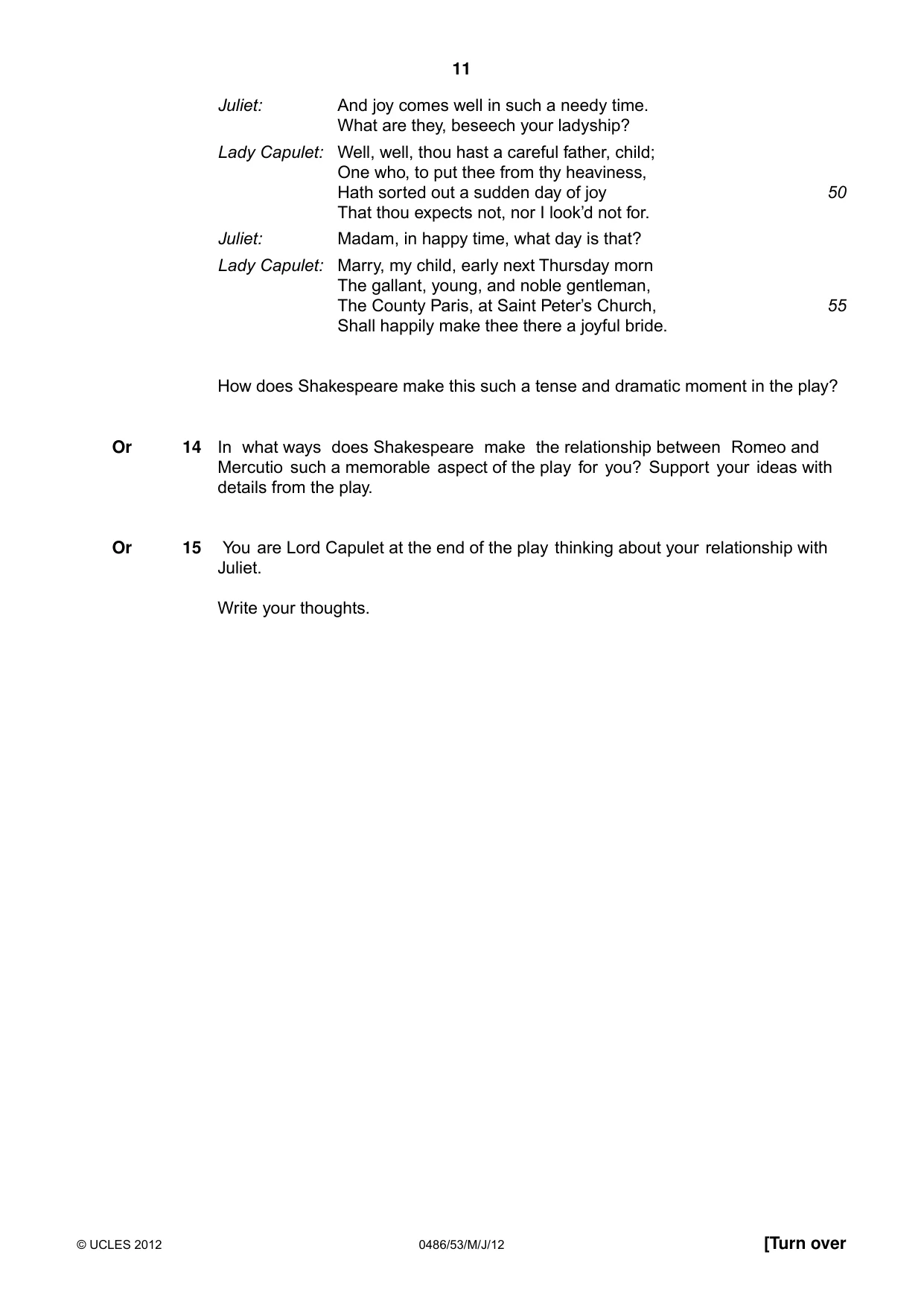 Cambridge IGCSE English - Literature 0486 2012 May/June Paper 5 · Variant 3 question paper, page 11 of 16