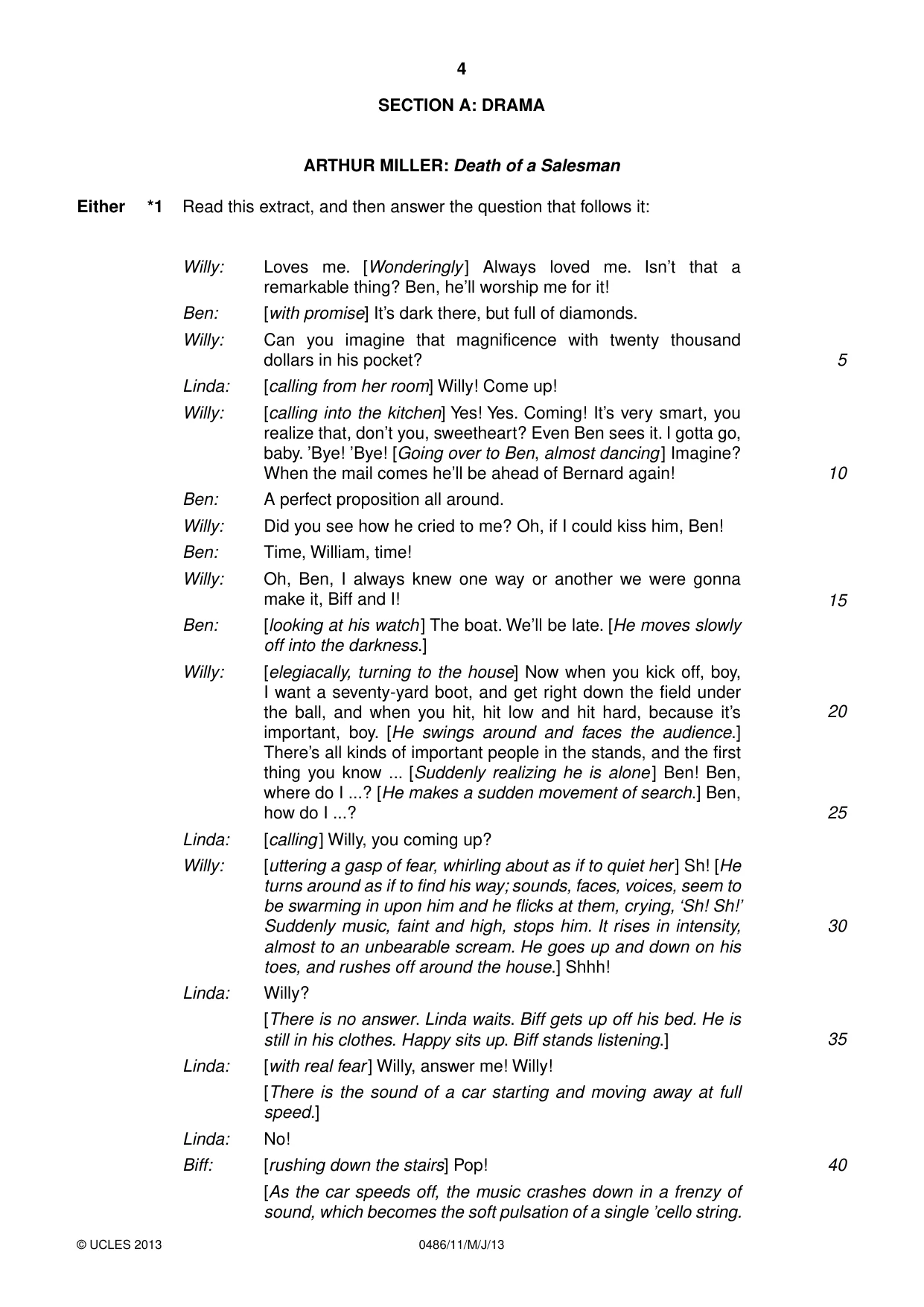 Cambridge IGCSE English - Literature 0486 2013 May/June Paper 1 · Variant 1 question paper, page 4 of 28