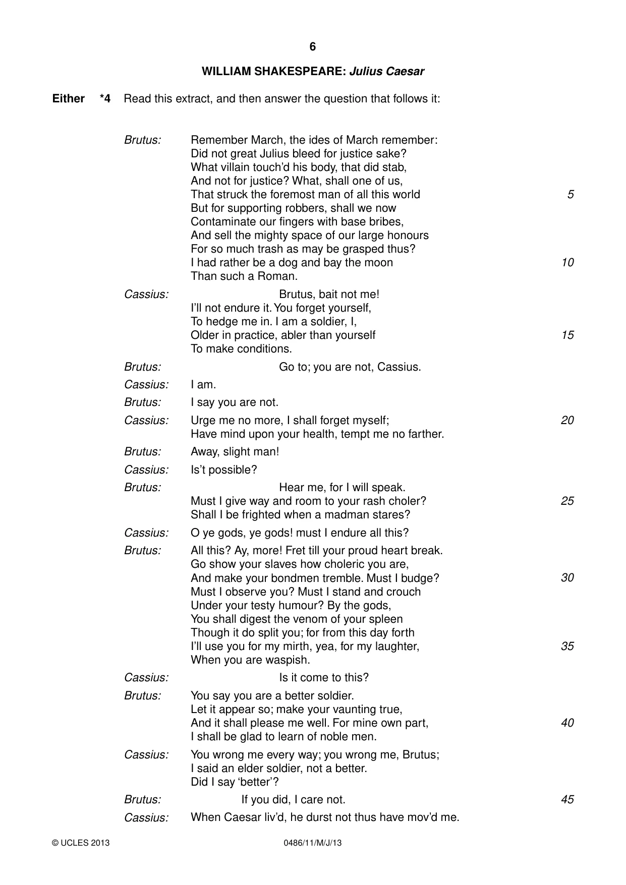 Cambridge IGCSE English - Literature 0486 2013 May/June Paper 1 · Variant 1 question paper, page 6 of 28
