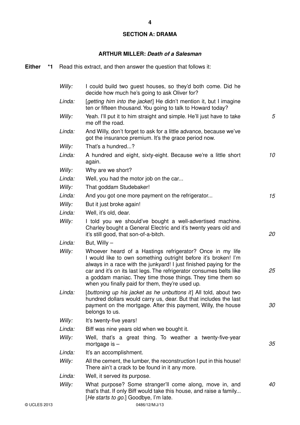 Cambridge IGCSE English - Literature 0486 2013 May/June Paper 1 · Variant 2 question paper, page 4 of 28