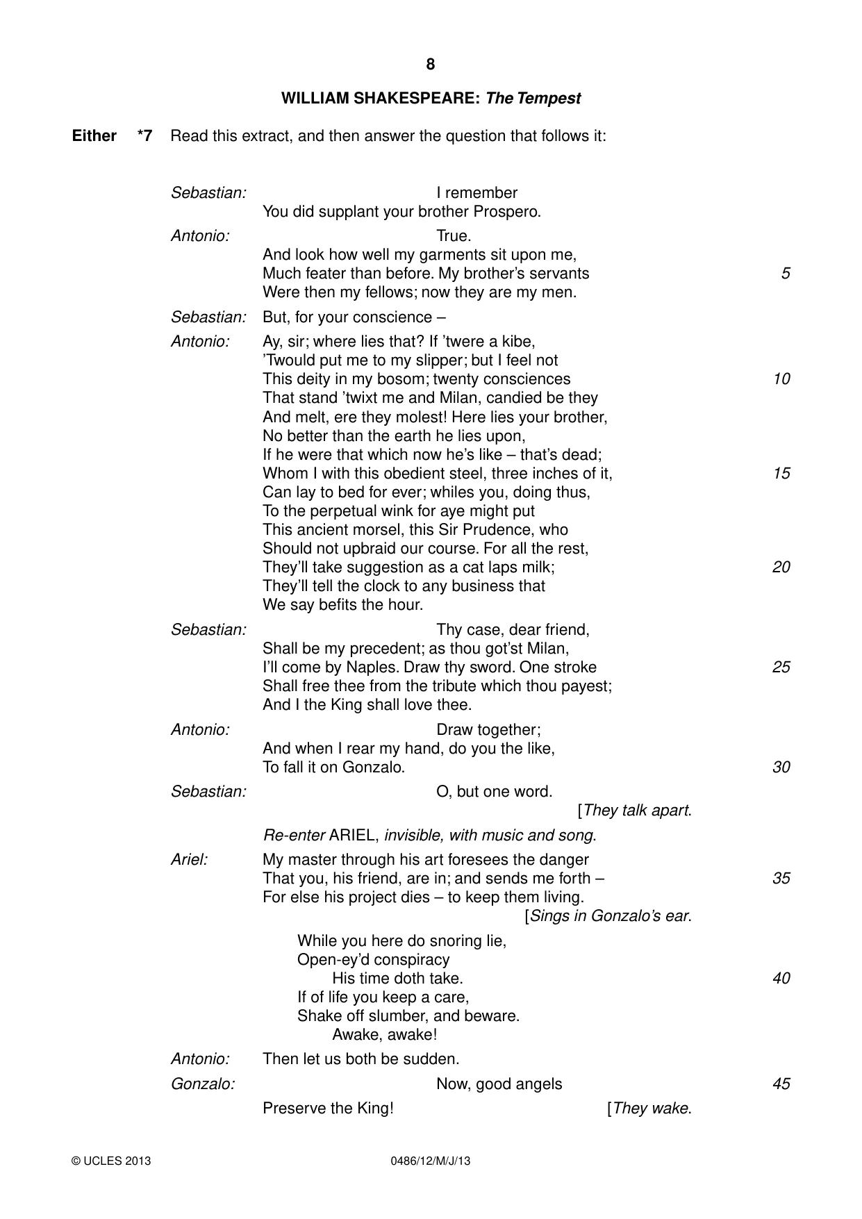 Cambridge IGCSE English - Literature 0486 2013 May/June Paper 1 · Variant 2 question paper, page 8 of 28