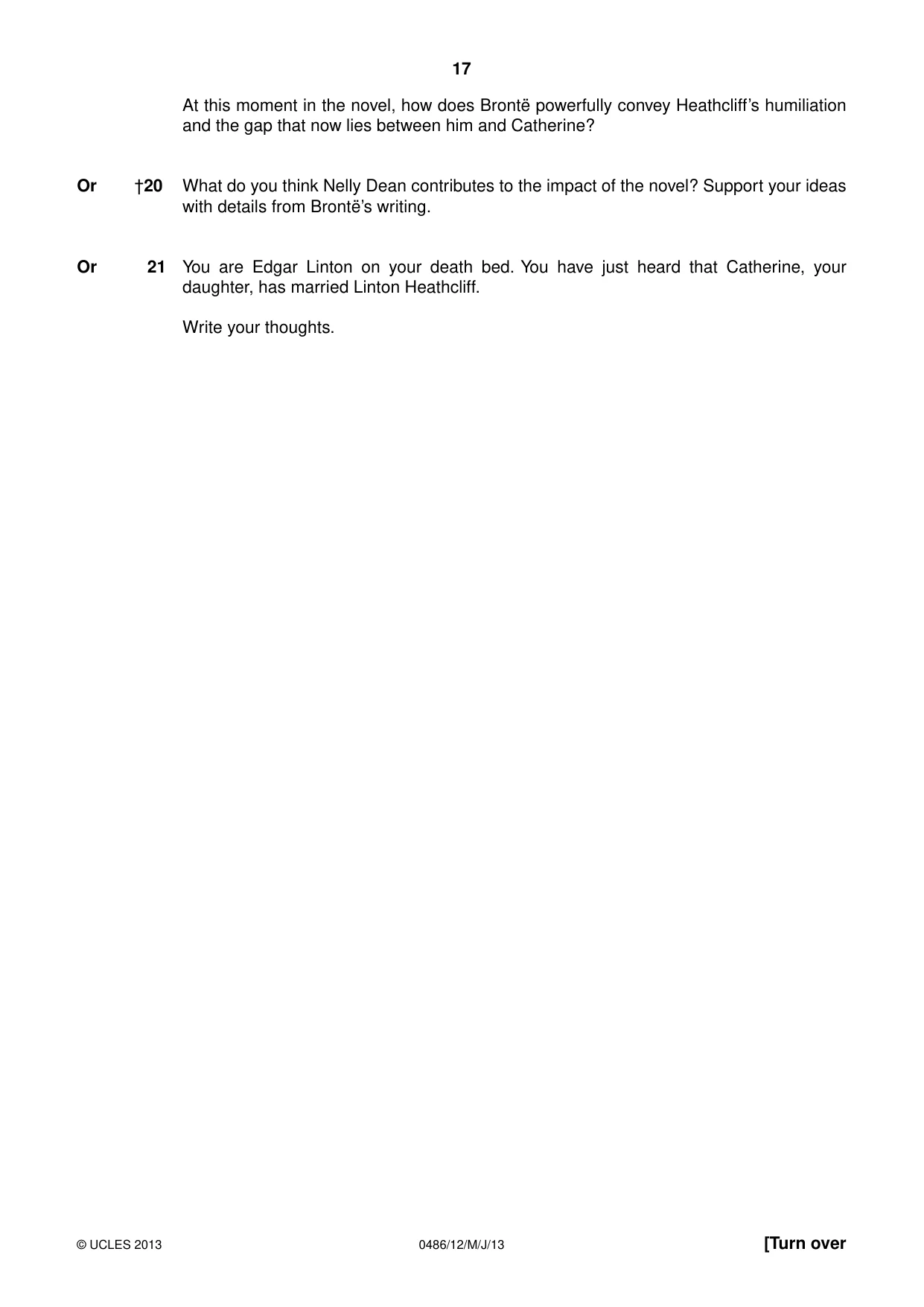 Cambridge IGCSE English - Literature 0486 2013 May/June Paper 1 · Variant 2 question paper, page 17 of 28