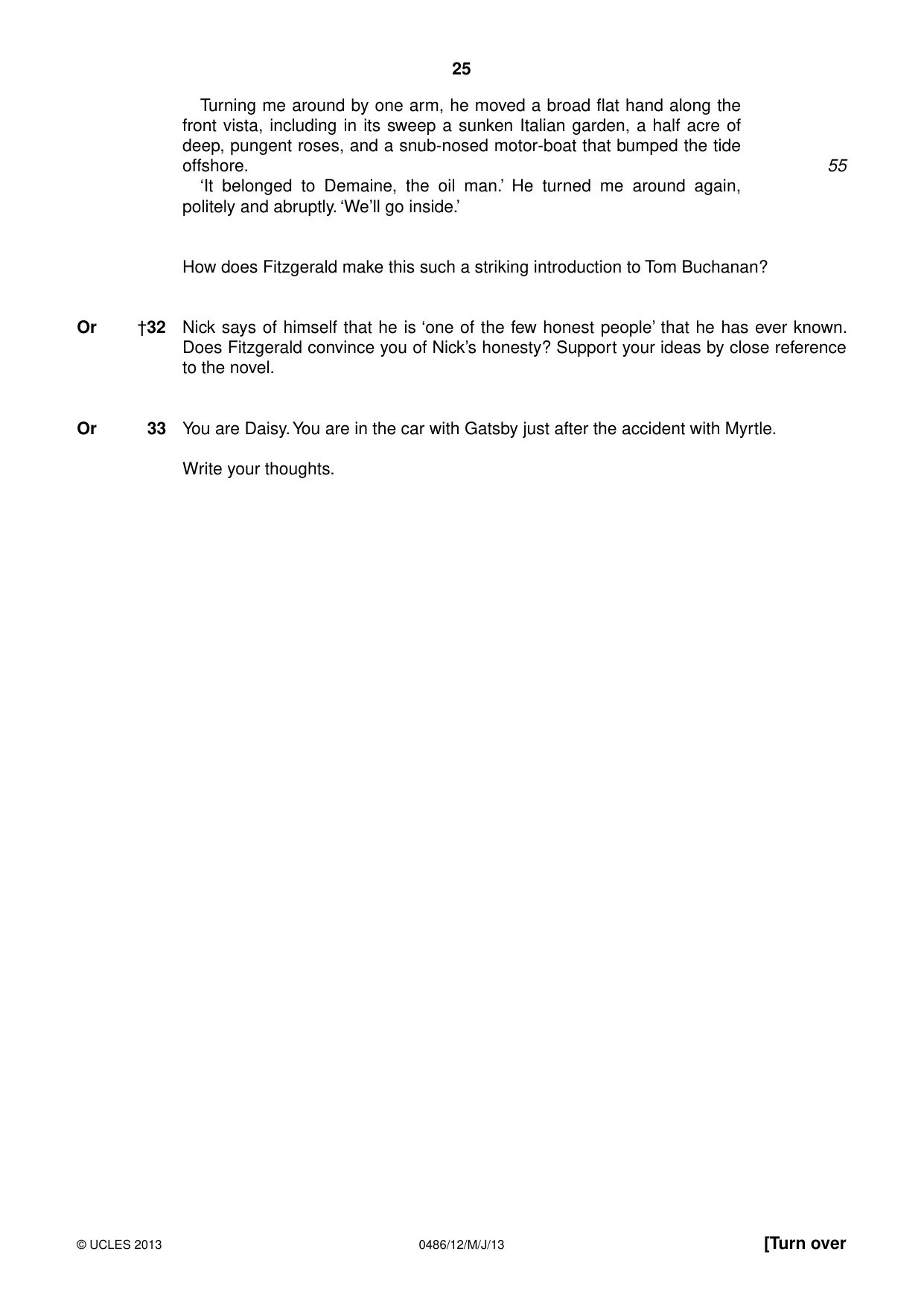 Cambridge IGCSE English - Literature 0486 2013 May/June Paper 1 · Variant 2 question paper, page 25 of 28