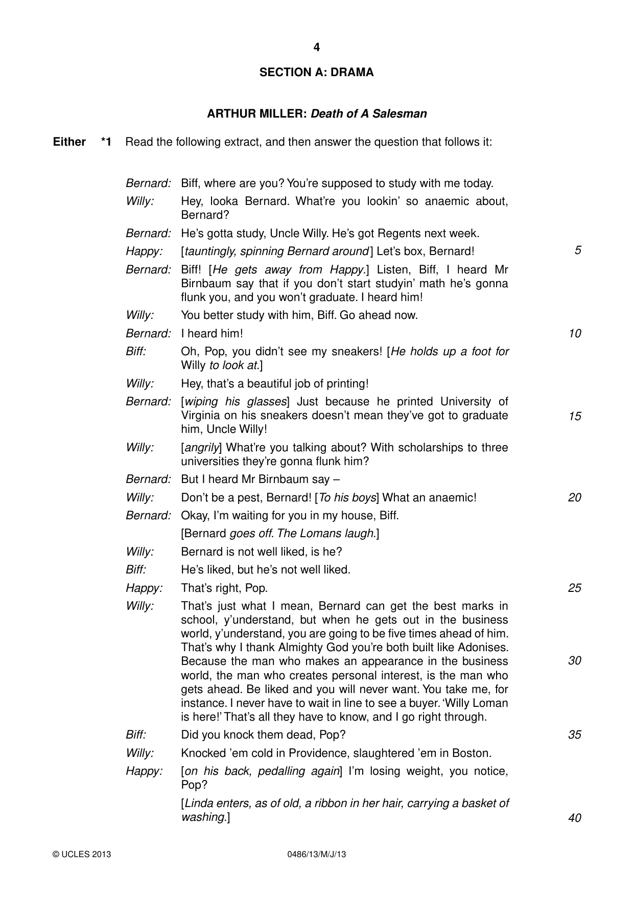 Cambridge IGCSE English - Literature 0486 2013 May/June Paper 1 · Variant 3 question paper, page 4 of 28