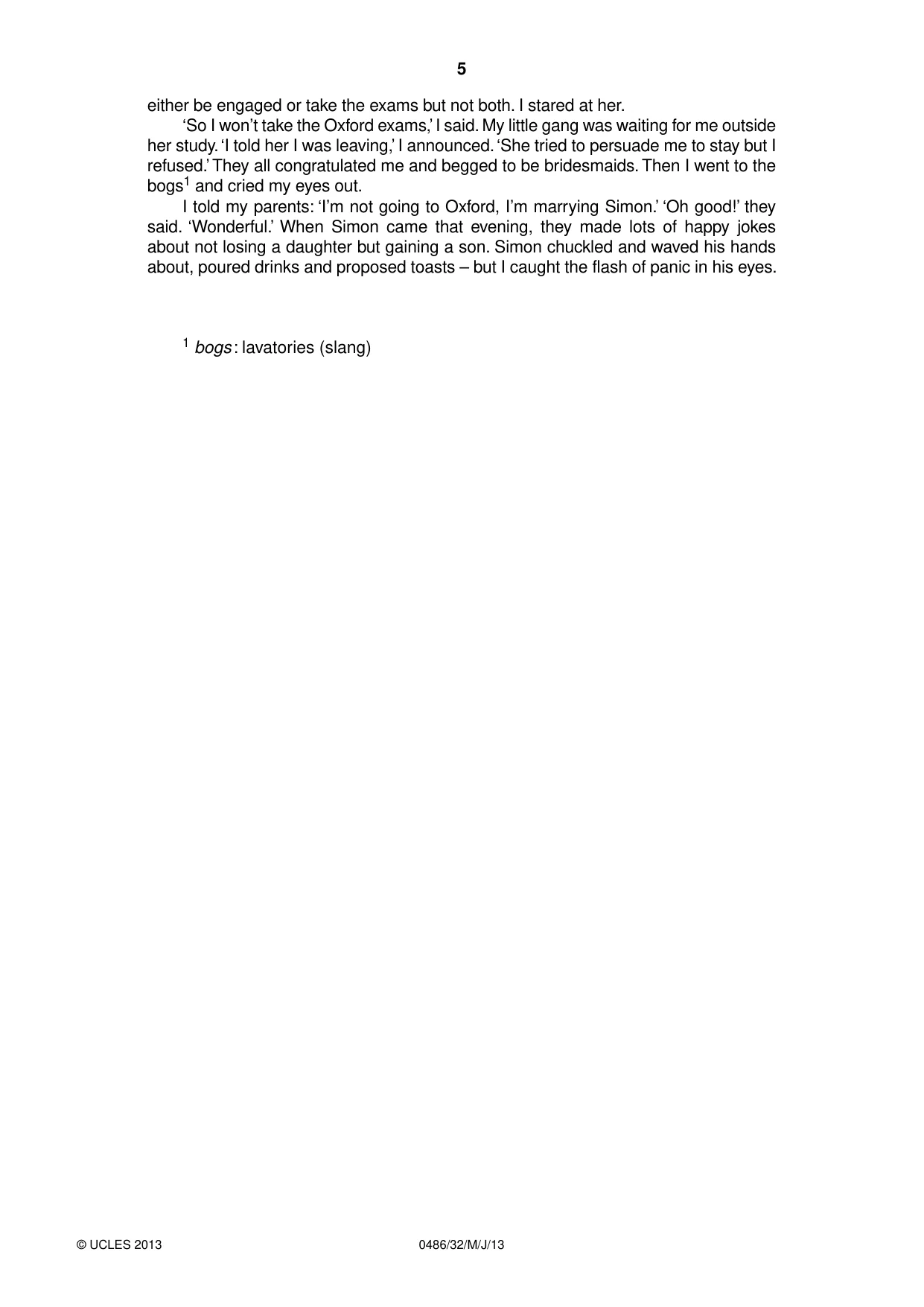 Cambridge IGCSE English - Literature 0486 2013 May/June Paper 3 · Variant 2 question paper, page 5 of 8