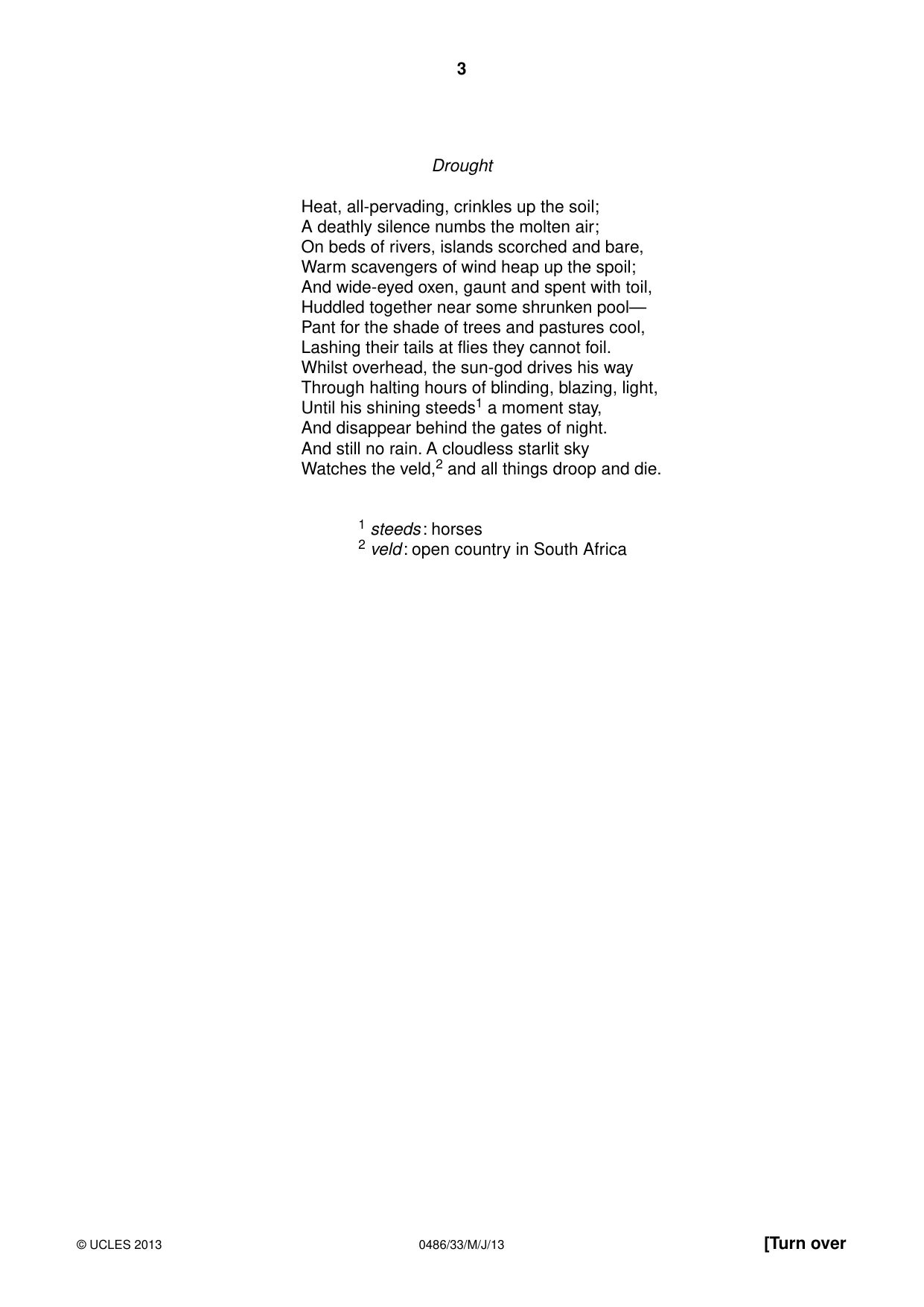 Cambridge IGCSE English - Literature 0486 2013 May/June Paper 3 · Variant 3 question paper, page 3 of 8