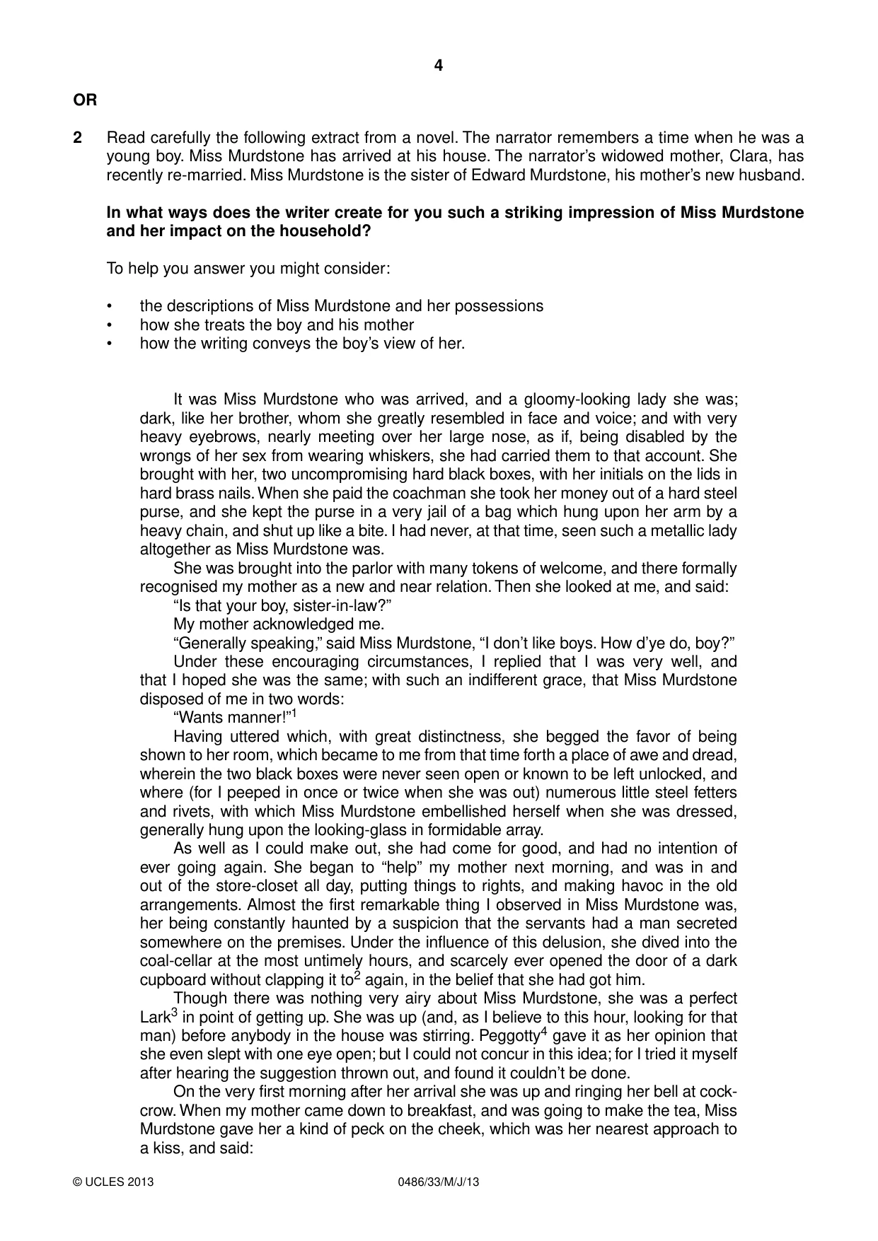 Cambridge IGCSE English - Literature 0486 2013 May/June Paper 3 · Variant 3 question paper, page 4 of 8