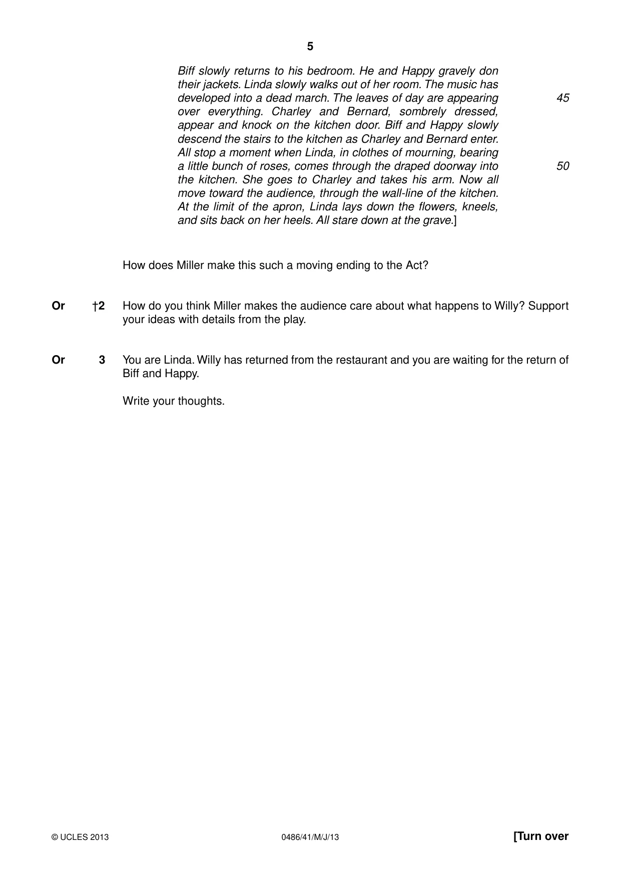 Cambridge IGCSE English - Literature 0486 2013 May/June Paper 4 · Variant 1 question paper, page 5 of 28