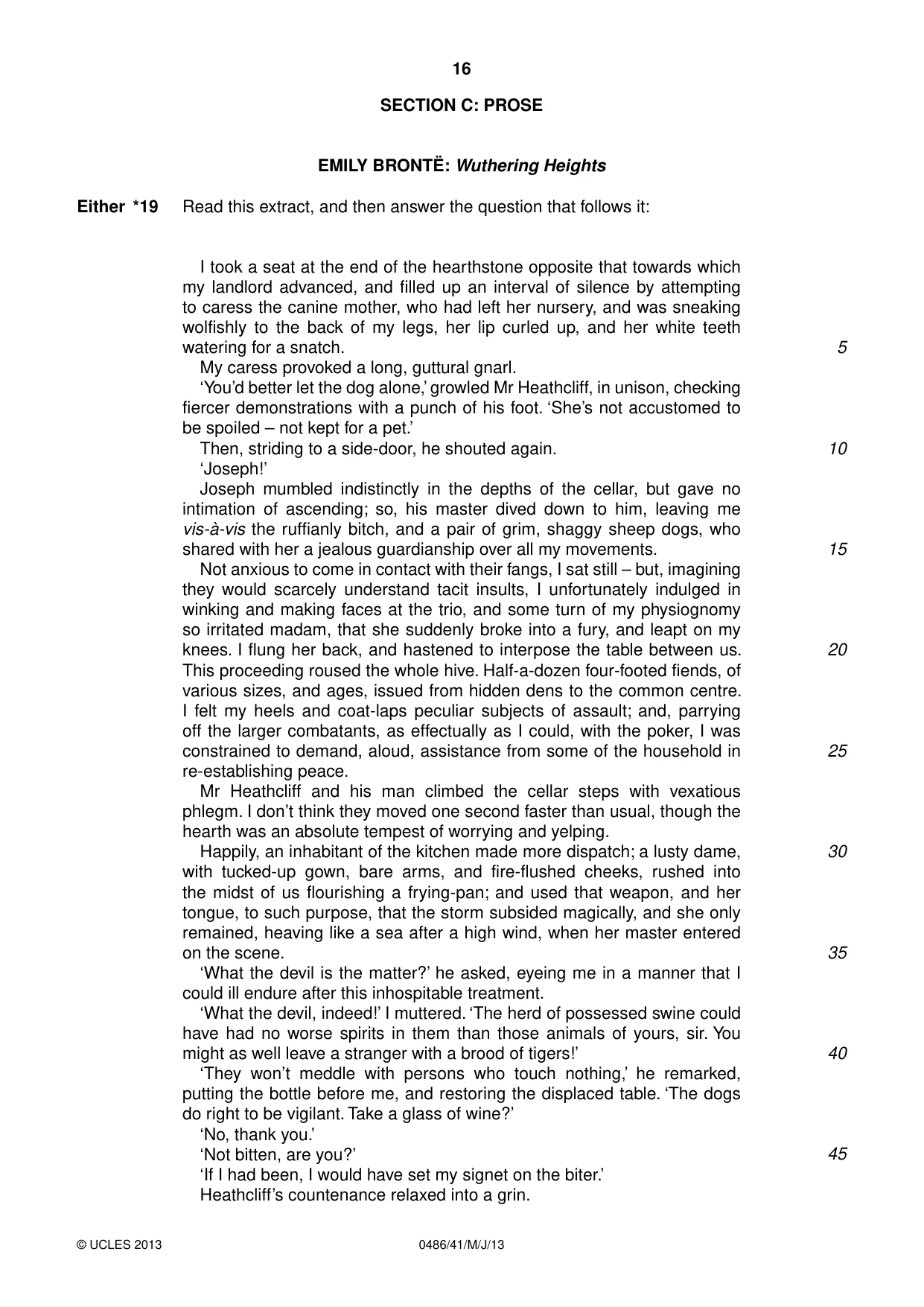 Cambridge IGCSE English - Literature 0486 2013 May/June Paper 4 · Variant 1 question paper, page 16 of 28