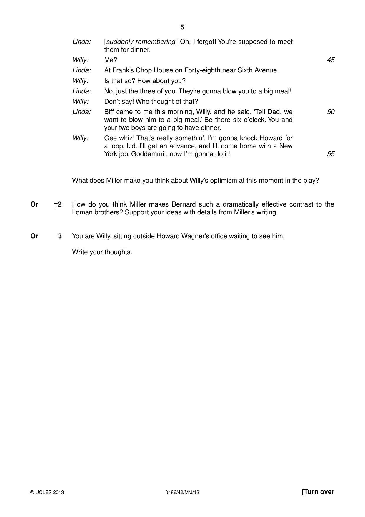 Cambridge IGCSE English - Literature 0486 2013 May/June Paper 4 · Variant 2 question paper, page 5 of 28