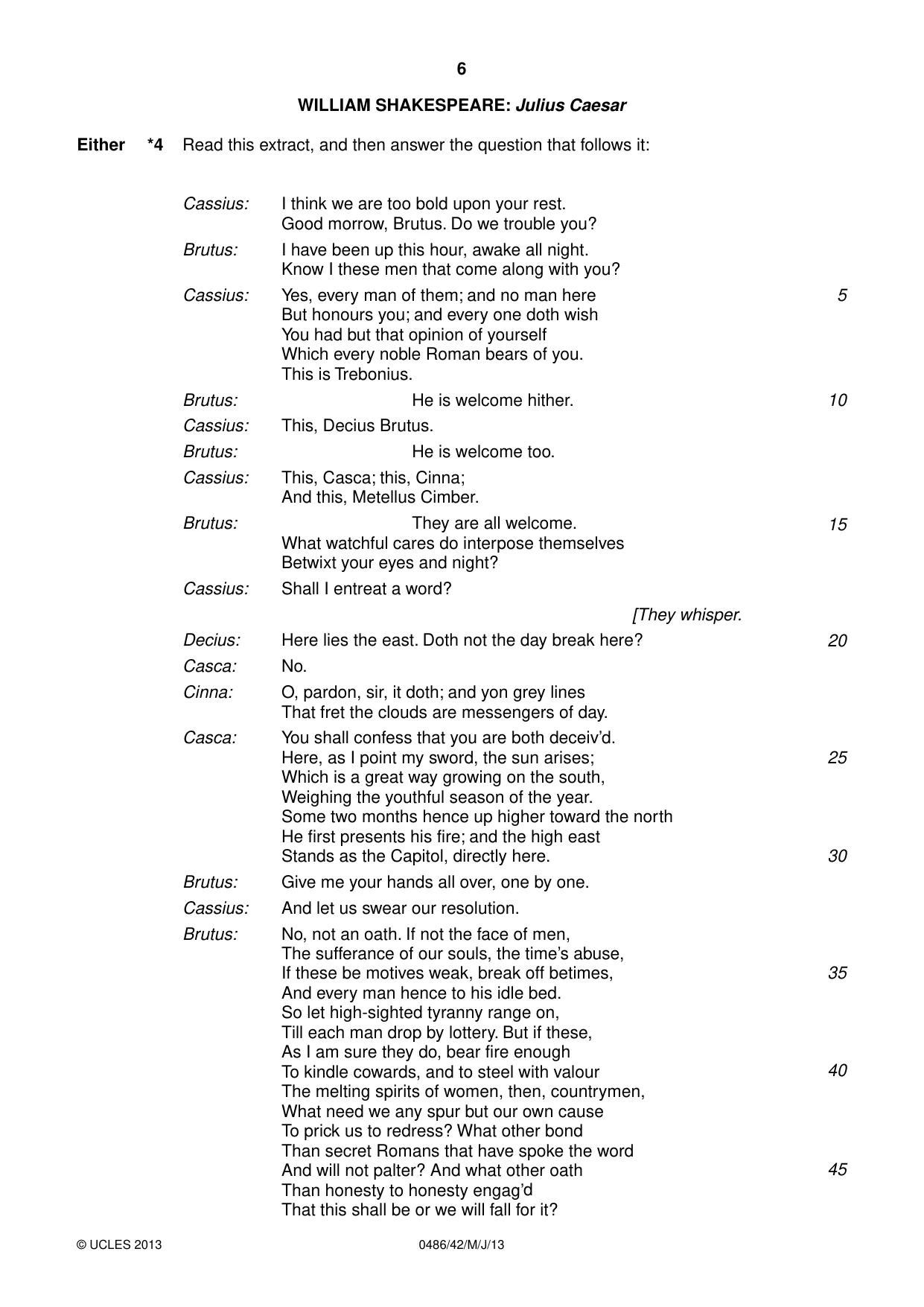 Cambridge IGCSE English - Literature 0486 2013 May/June Paper 4 · Variant 2 question paper, page 6 of 28